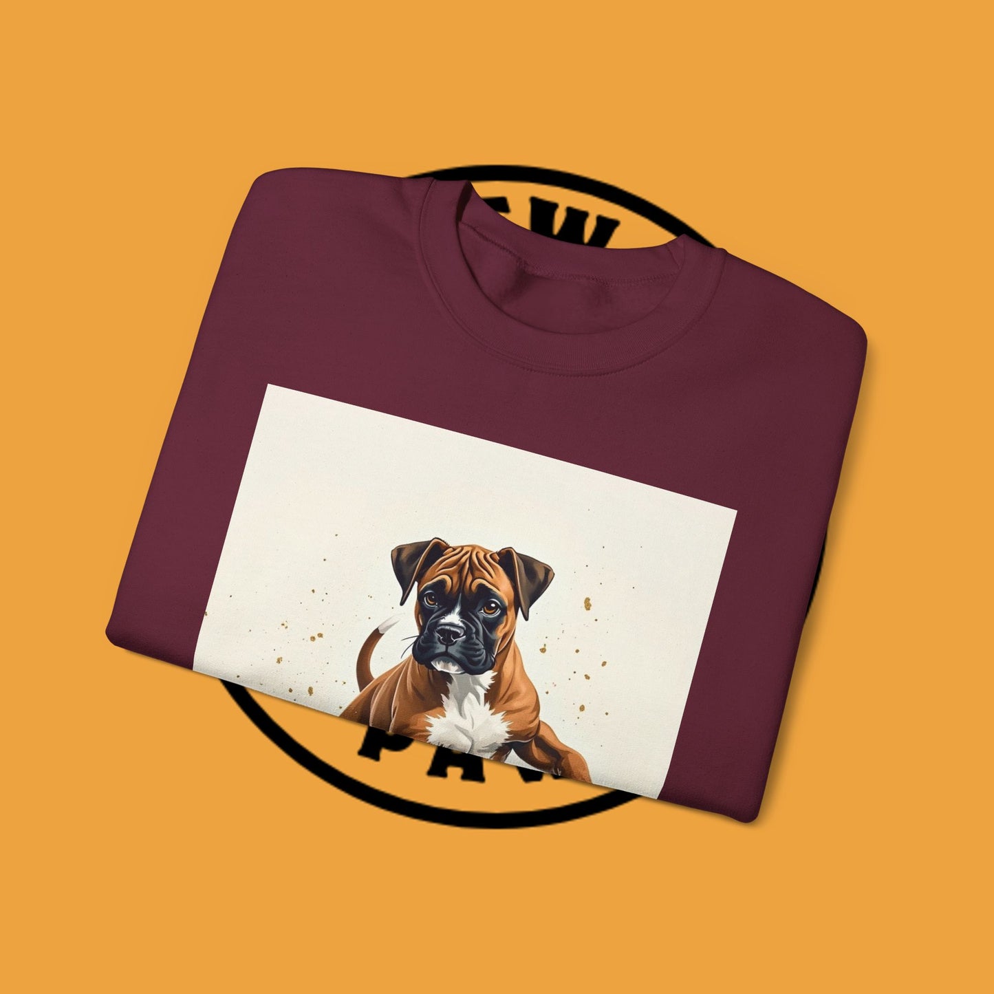 Running Boxer Puppy Crewneck Sweatshirt | Artistic Dog Lover Gift | Dynamic Movement Design