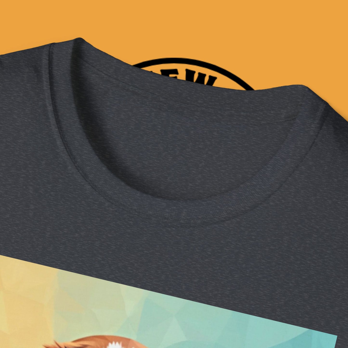 Modern Art Beagle Puppy T-Shirt - Geometric Low Poly Dog Design with Rainbow Background