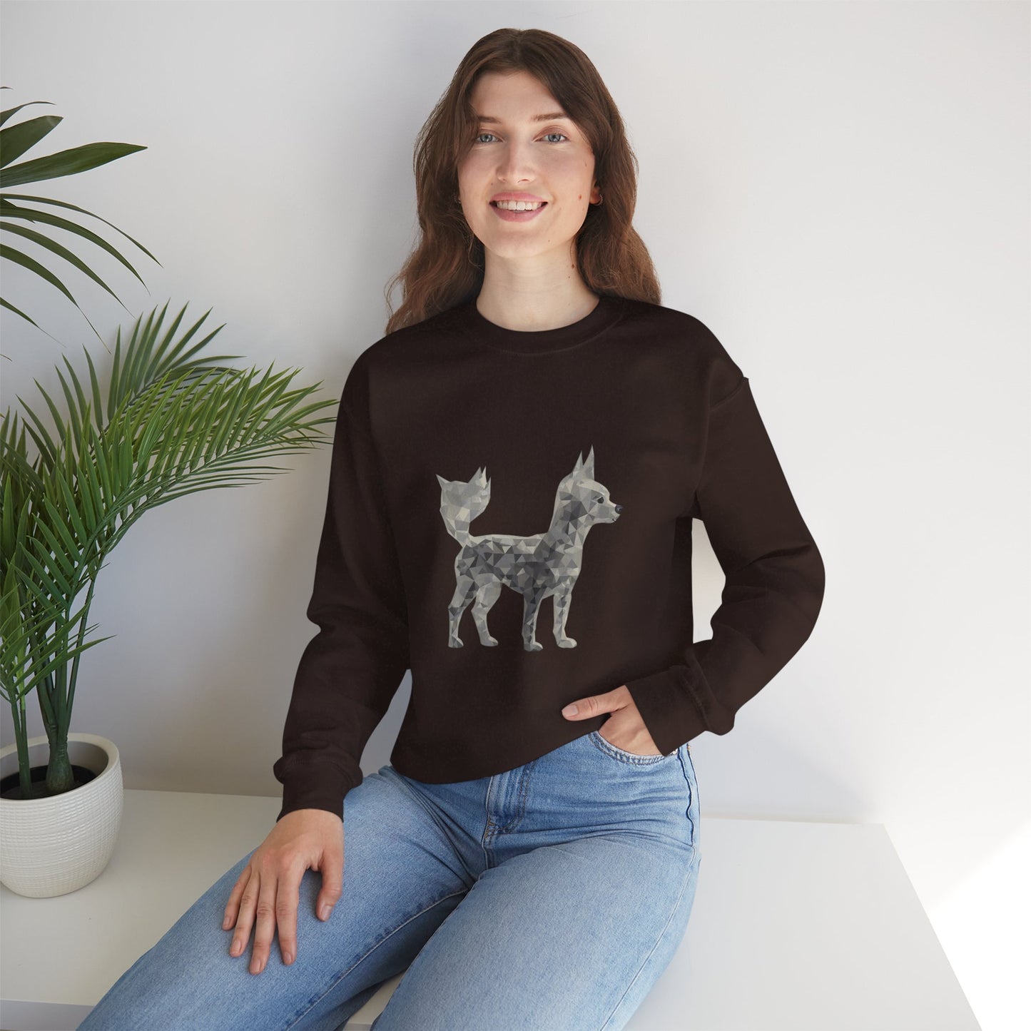Geometric Chihuahua Sweatshirt | Low Poly Dog Art Crewneck | Modern Pet Lover Gift