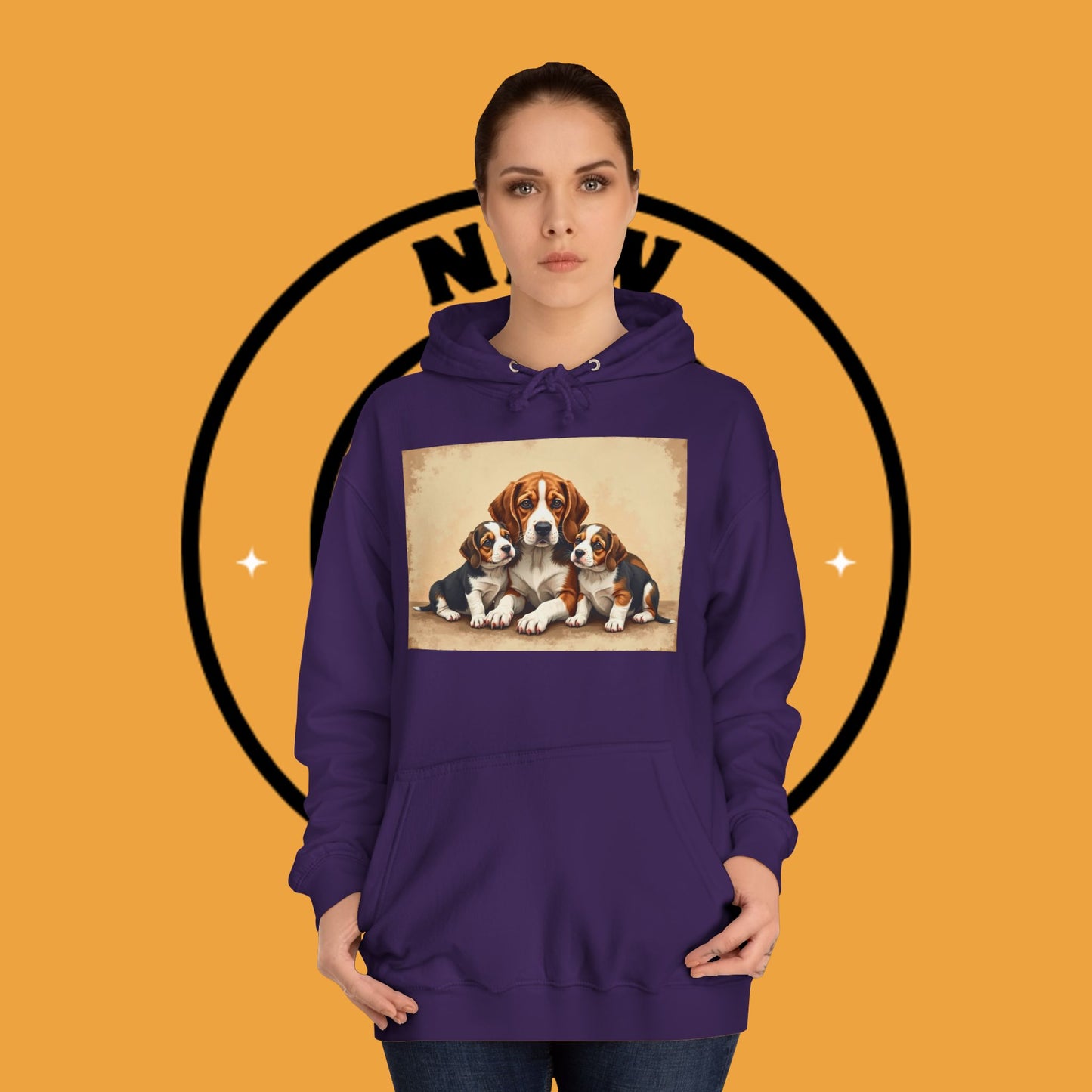 π¨βπ©βπ§βπ¦ Beagle Family Portrait Hoodie - Love Multiplied by Three! πΎ - Unisex Hoodie