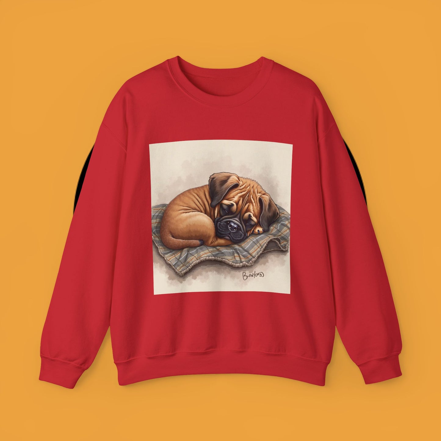 Sleeping Boxer Puppy Crewneck Sweatshirt - Cozy Dog Art Design - Comfort Wear for Pet Lovers