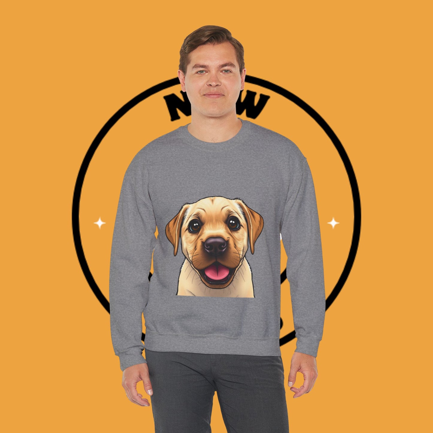 Labrador Puppy Crewneck Sweatshirt - Cartoon Dog Digital Art