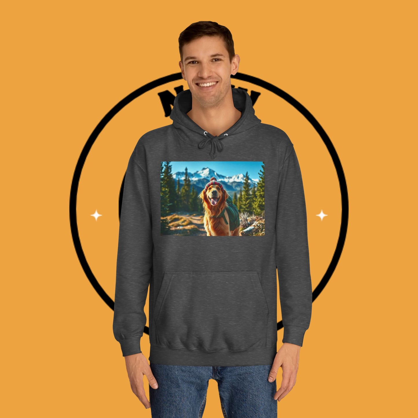 Adventure Awaits – Golden Retriever Mountain Hike Hoodie - Unisex Hoodies