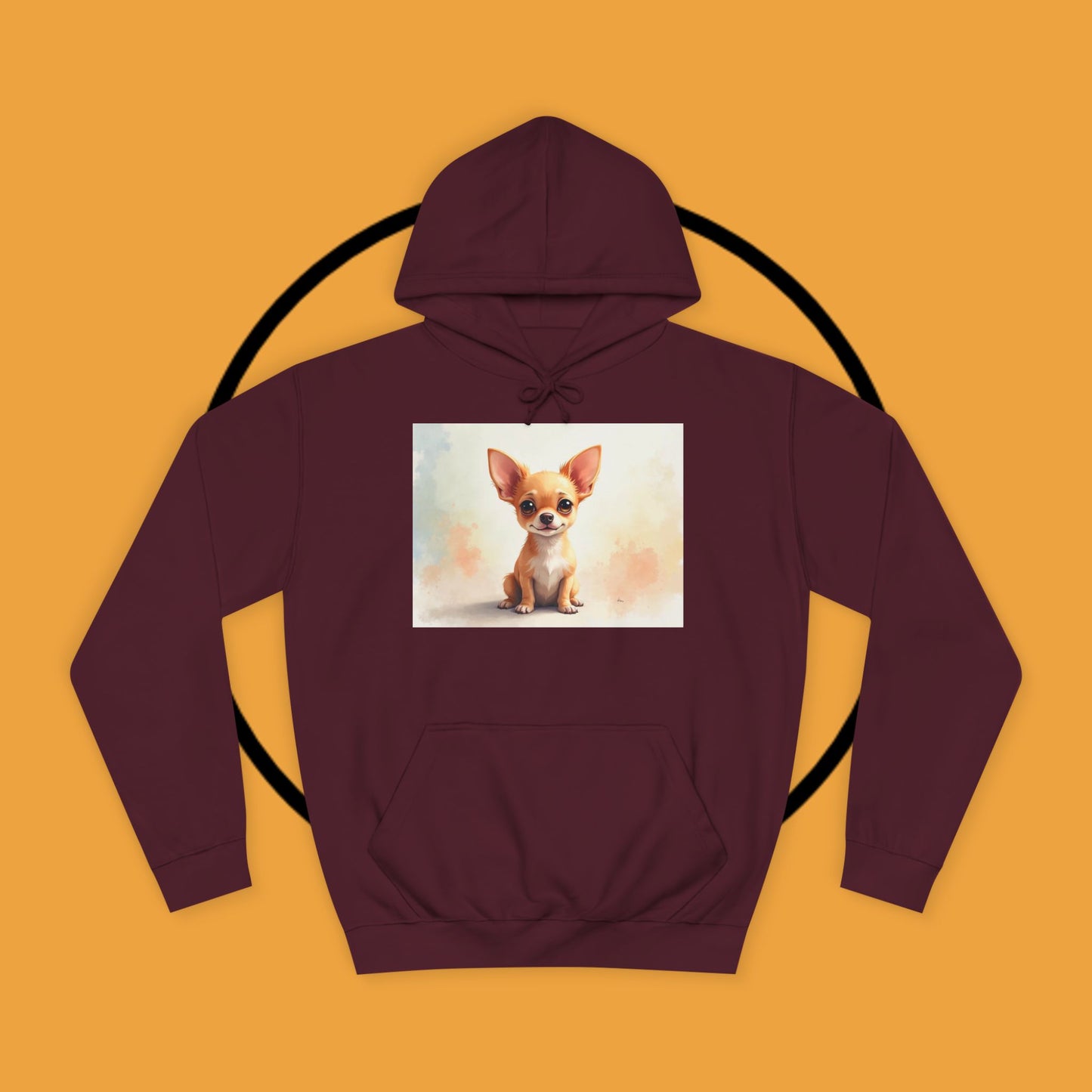 Watercolor Chihuahua Puppy Hoodie - Artistic Dog Portrait Sweatshirt