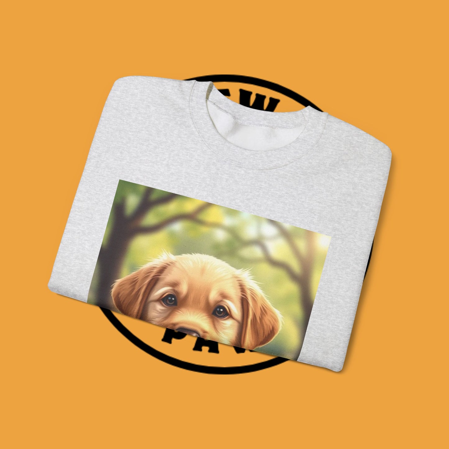 Crewneck Sweatshirt - Adorable Puppy Smiling in the Park - Sweet and Happy Golden Retriever