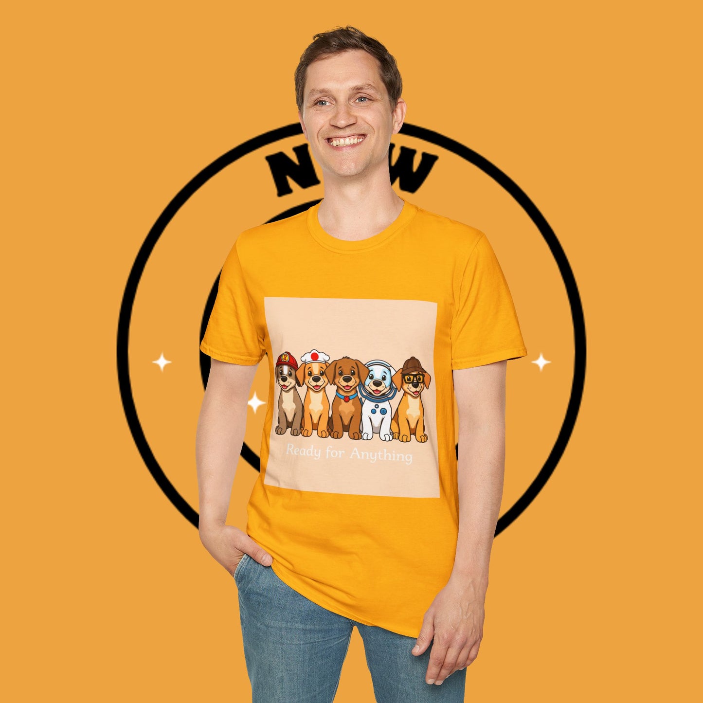 Puppy Professionals ๐พ | Ready for Anything T-Shirt for Career - Curious Canine Lovers - Unisex T-Shirt Design
