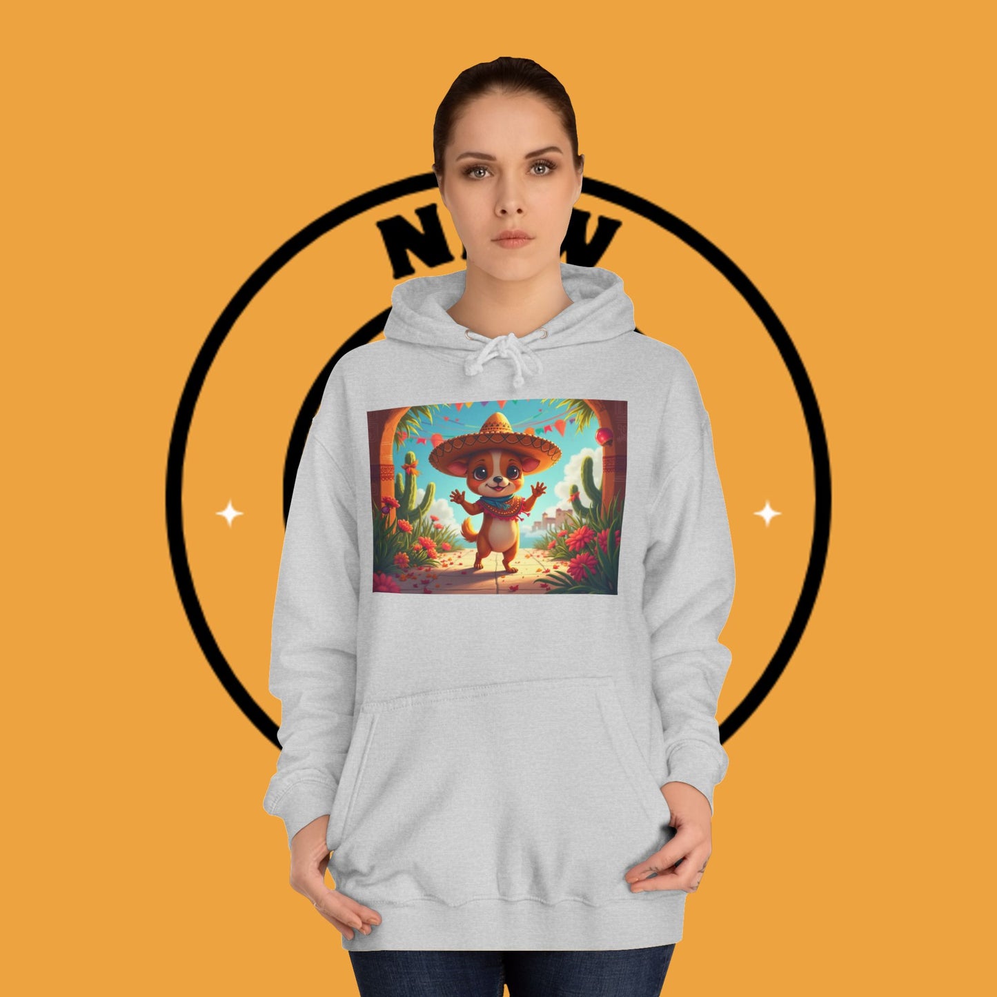 "Mexican Sombrero Chihuahua Hoodie | Fiesta Dog Celebration Wear | Authentic México Desert Art | Cinco de Mayo Gift"