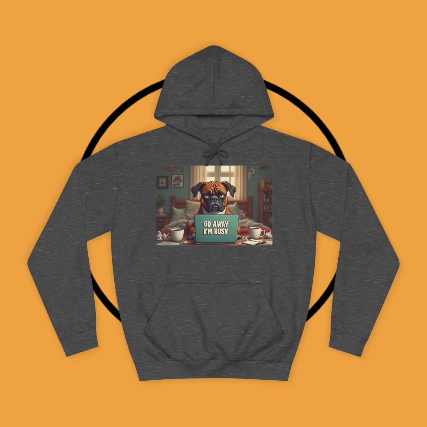 "Go Away I'm Busy" Working Dog Hoodie - Funny Office Humor Apparel | Remote Work Gift