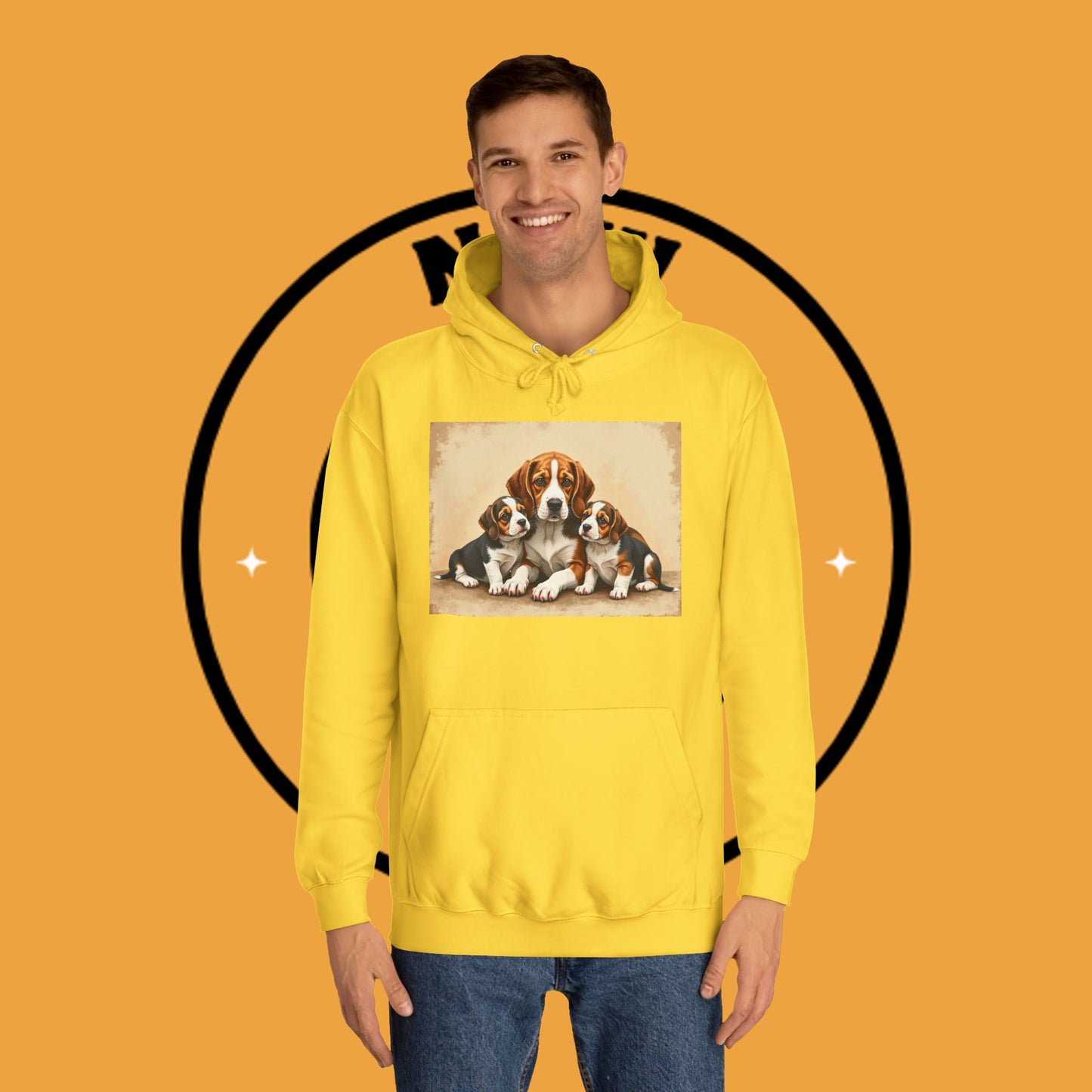 π¨βπ©βπ§βπ¦ Beagle Family Portrait Hoodie - Love Multiplied by Three! πΎ - Unisex Hoodie