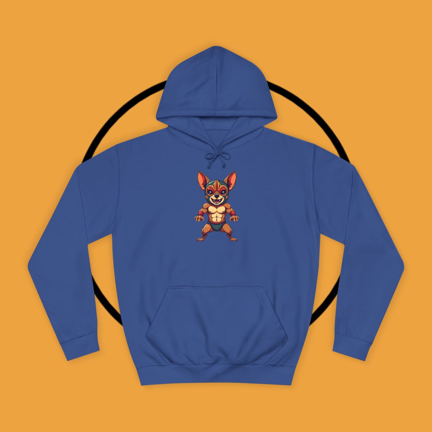 "Luchador Chihuahua Wrestling Hoodie | Mexican Lucha Libre Dog Mask | Wrestler Pet Art | Funny Fighting Dog Gift"