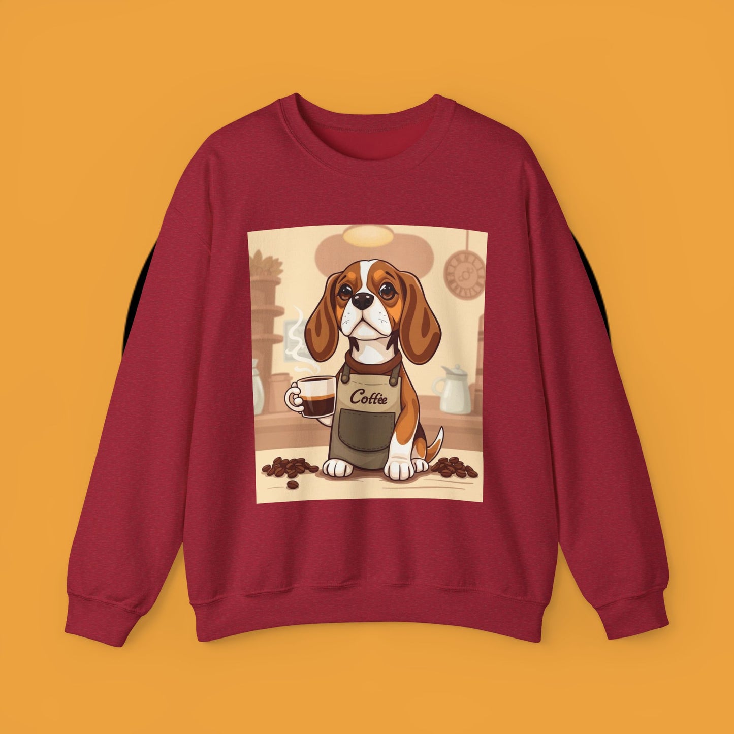 Dog Lover Crewneck Sweatshirt - Beagle Barista ☕ BARISTA BEAGLE SWEATSHIRT - BREW-TIFUL MORNINGS START HERE! ☕