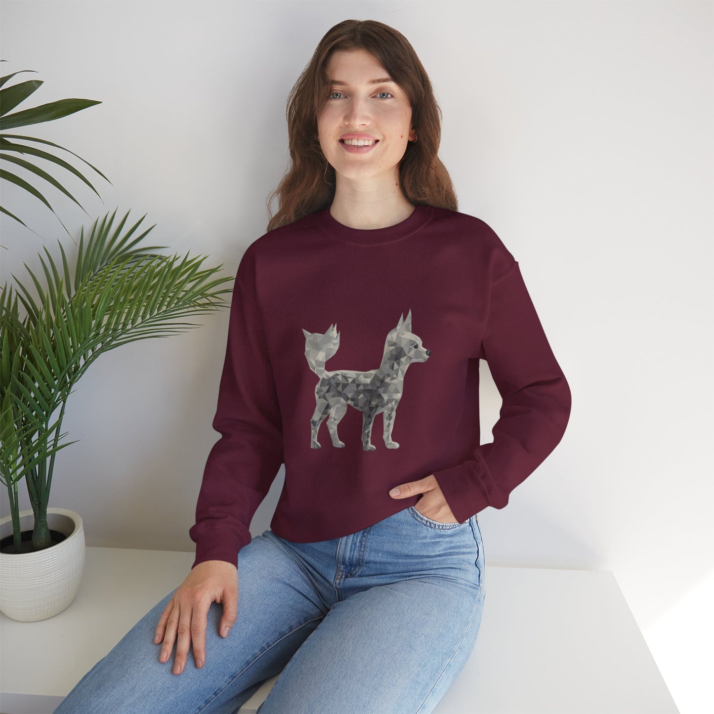 Geometric Chihuahua Sweatshirt | Low Poly Dog Art Crewneck | Modern Pet Lover Gift