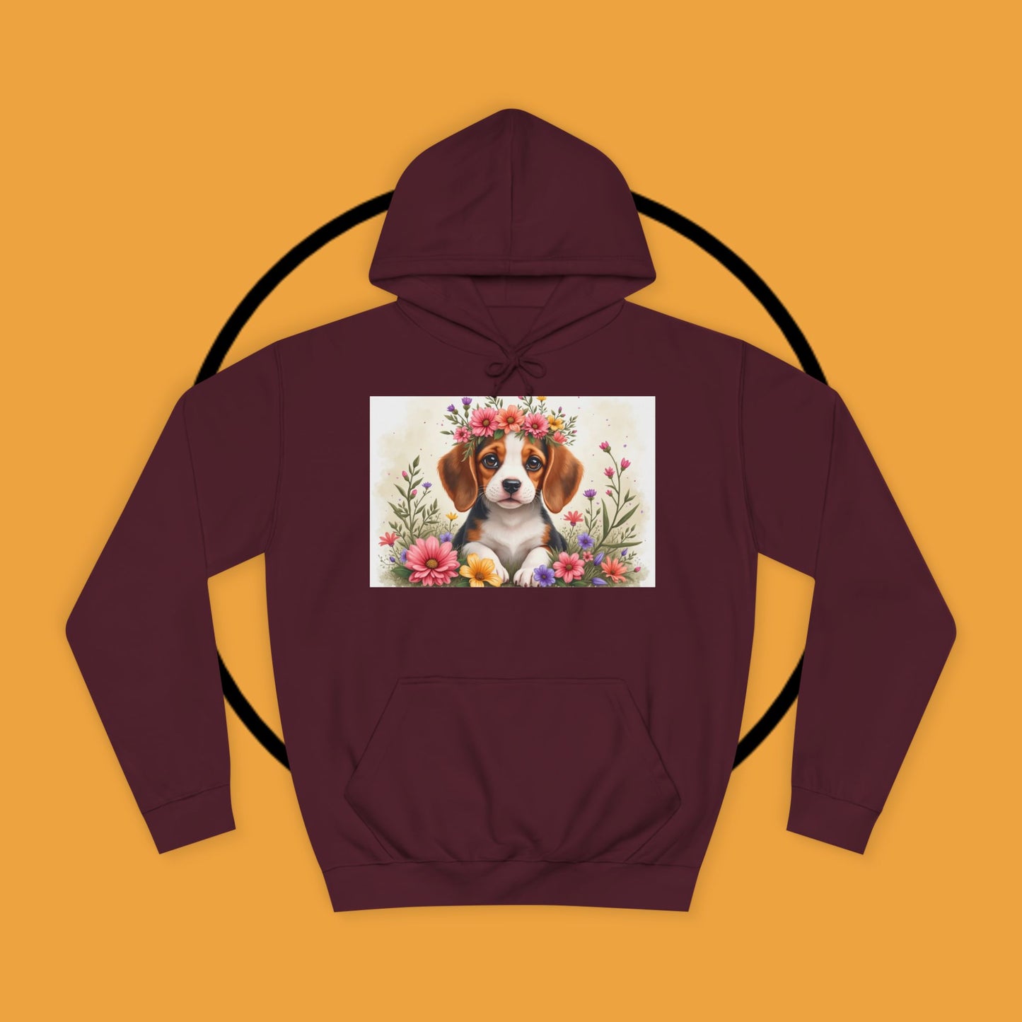 ๐ธ Enchanted Garden Beagle Hoodie - Where Cuteness Blooms! ๐ถ - Unisex Hoodie