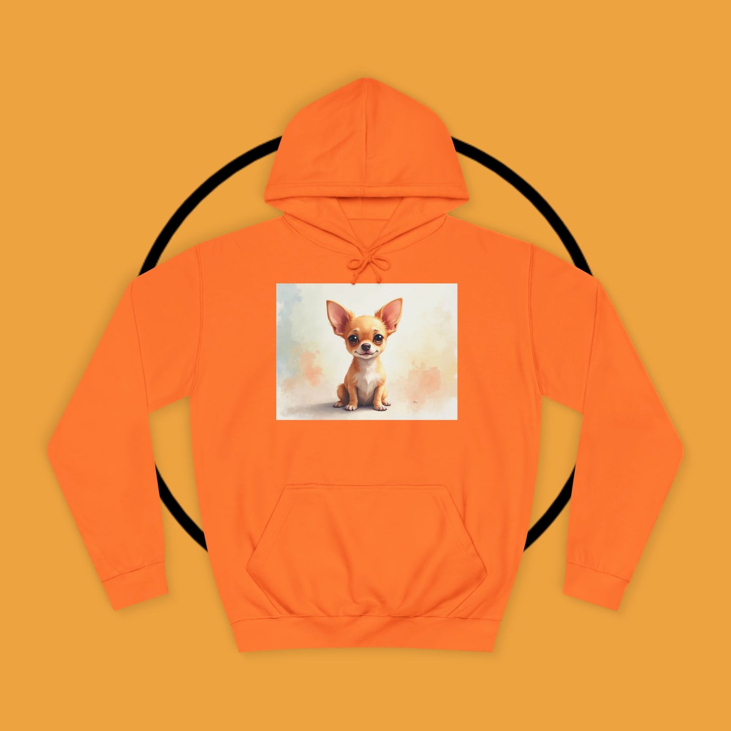 Watercolor Chihuahua Puppy Hoodie - Artistic Dog Portrait Sweatshirt