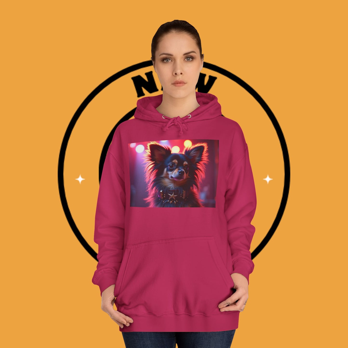 Glamorous Long-Haired Chihuahua Hoodie - Luxury Dog Portrait Pullover