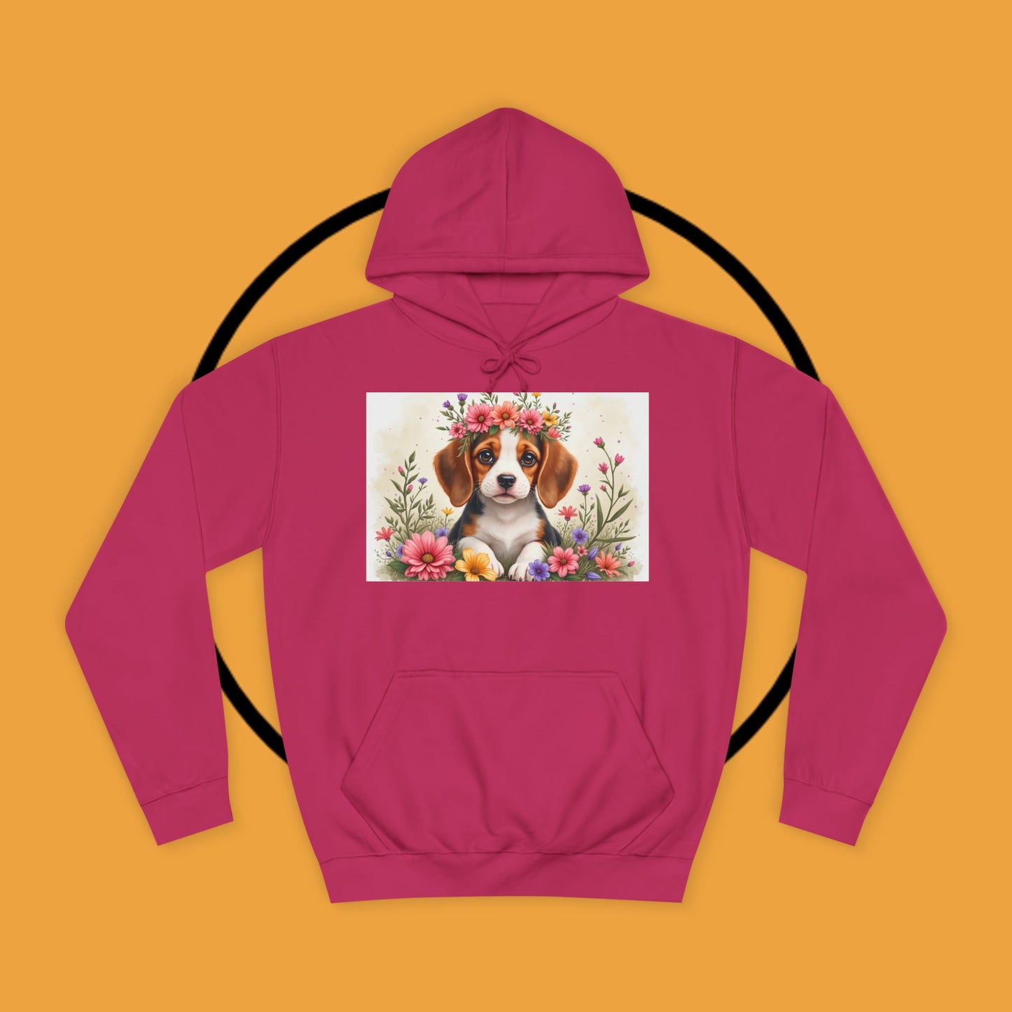 ๐ธ Enchanted Garden Beagle Hoodie - Where Cuteness Blooms! ๐ถ - Unisex Hoodie