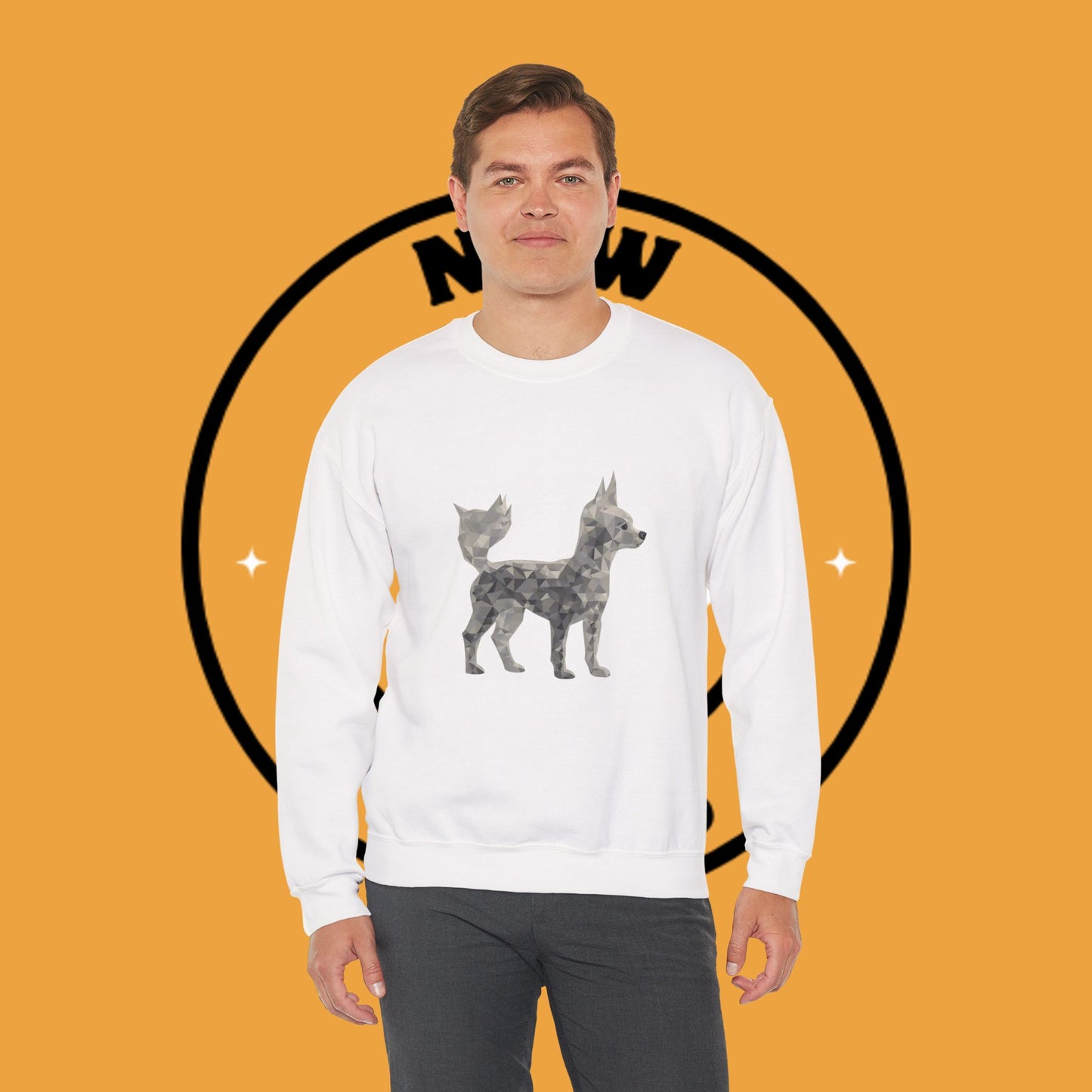 Geometric Chihuahua Sweatshirt | Low Poly Dog Art Crewneck | Modern Pet Lover Gift