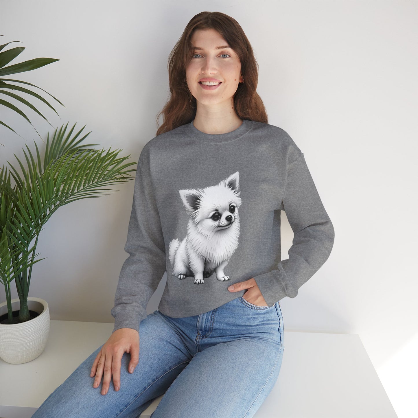 Classic Chihuahua Sketch Sweatshirt | Black White Dog Portrait | Artistic Pet Lover Gift