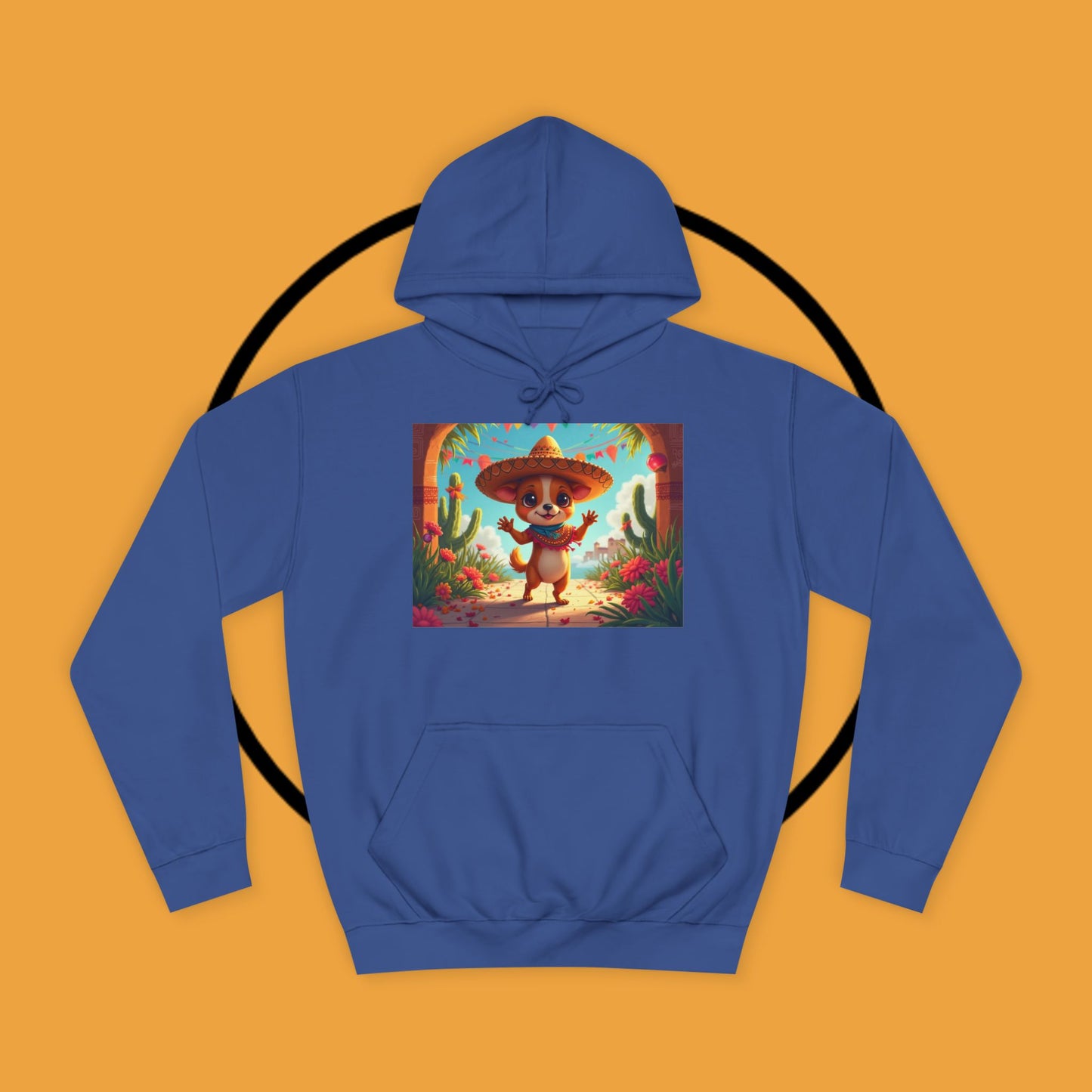 "Mexican Sombrero Chihuahua Hoodie | Fiesta Dog Celebration Wear | Authentic México Desert Art | Cinco de Mayo Gift"