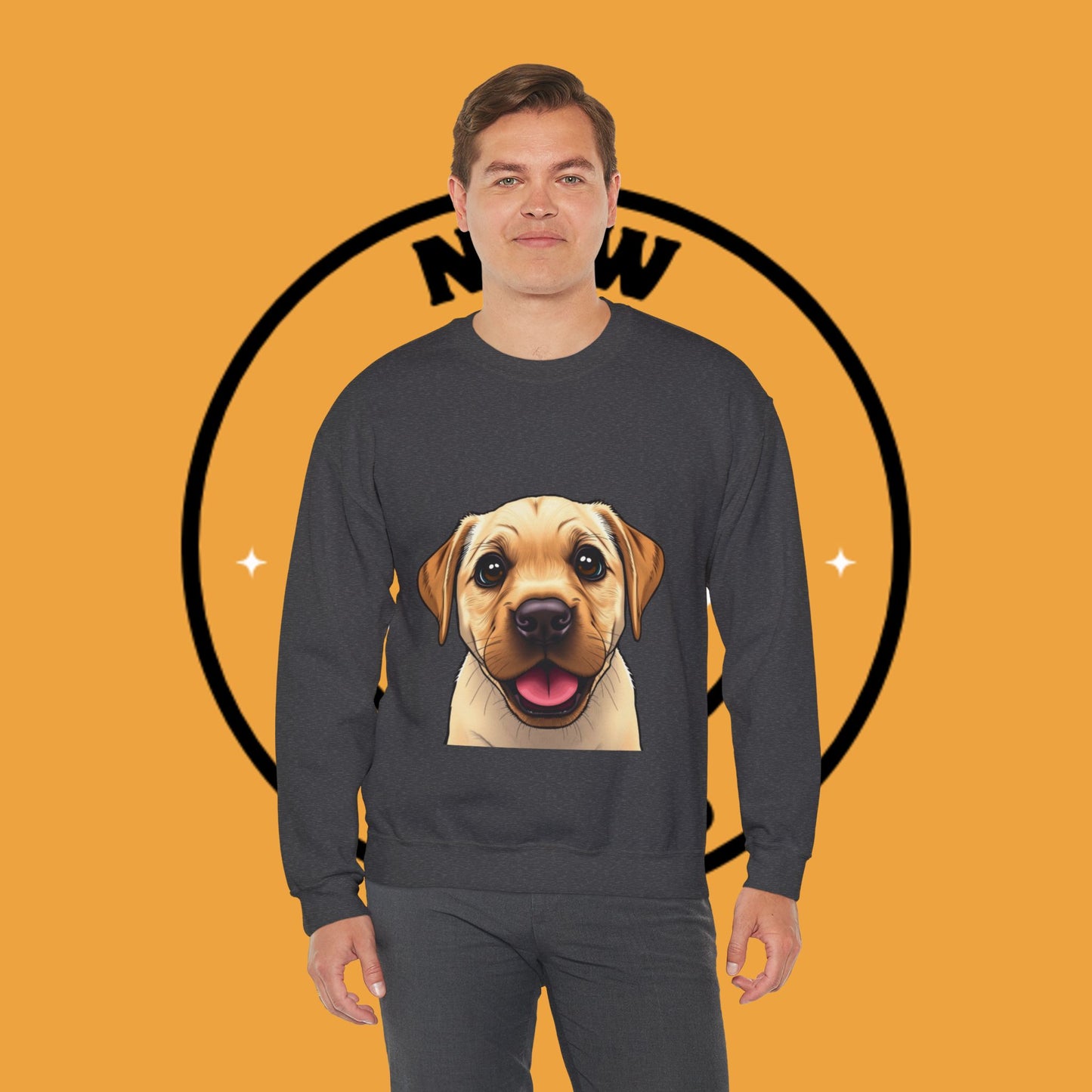 Labrador Puppy Crewneck Sweatshirt - Cartoon Dog Digital Art