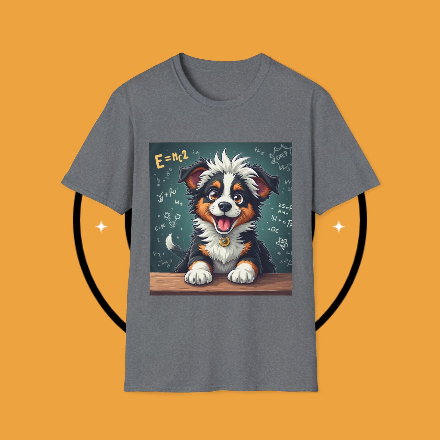 "Einstein Border Collie - Genius Puppy Professor" - Educational Dog T-Shirt - Smart Border Collie Science T-Shirt - Genius Puppy Professor Math Physics Tee | Educational Dog Gift