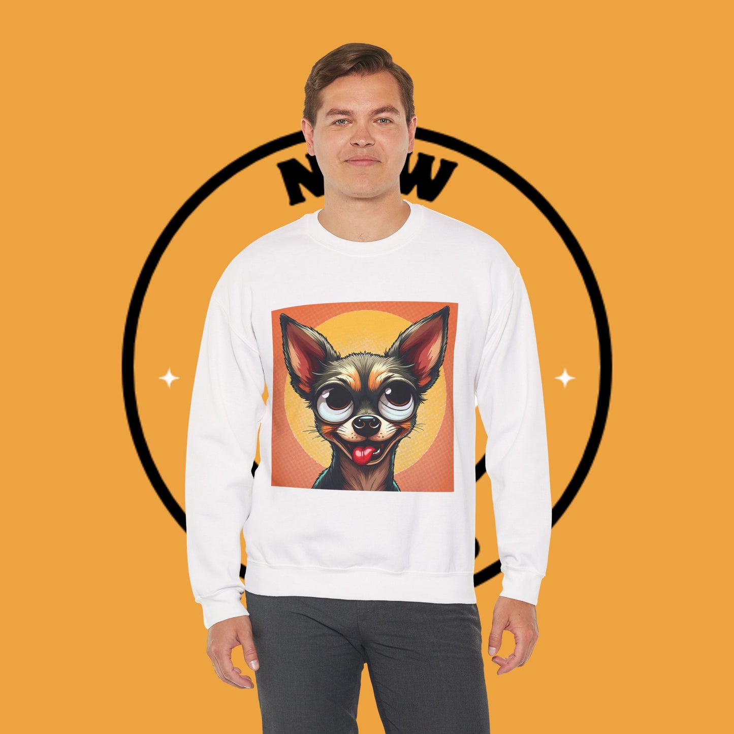 Cute Chihuahua Crewneck Sweatshirt - Funny Dog Lover Gift | Adorable Pet Portrait Pullover