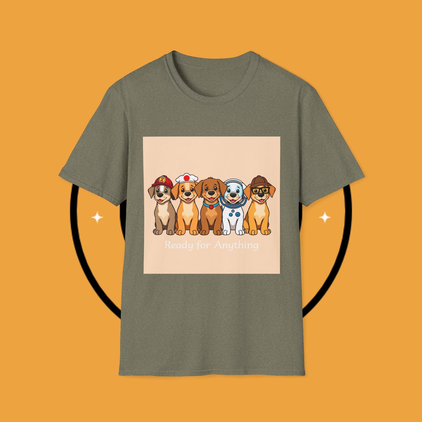 Puppy Professionals ๐พ | Ready for Anything T-Shirt for Career - Curious Canine Lovers - Unisex T-Shirt Design