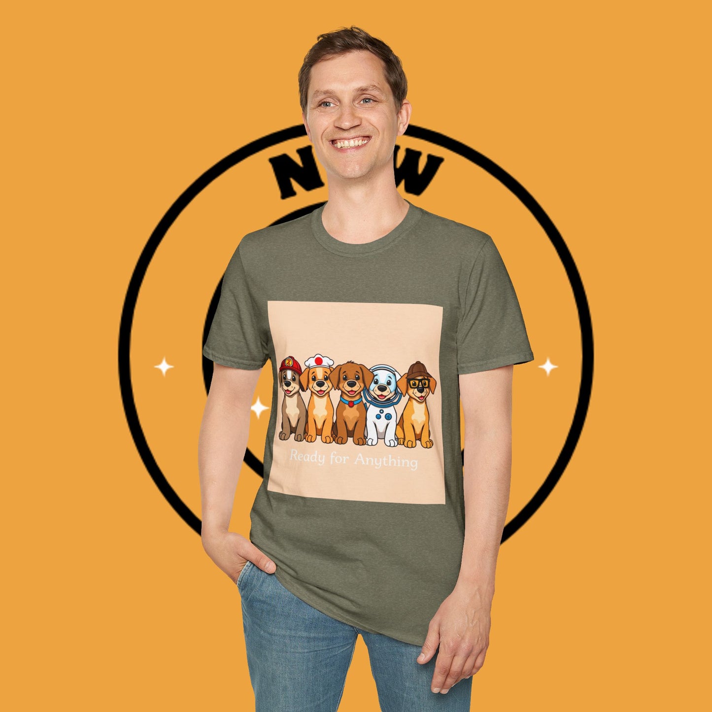 Puppy Professionals ๐พ | Ready for Anything T-Shirt for Career - Curious Canine Lovers - Unisex T-Shirt Design