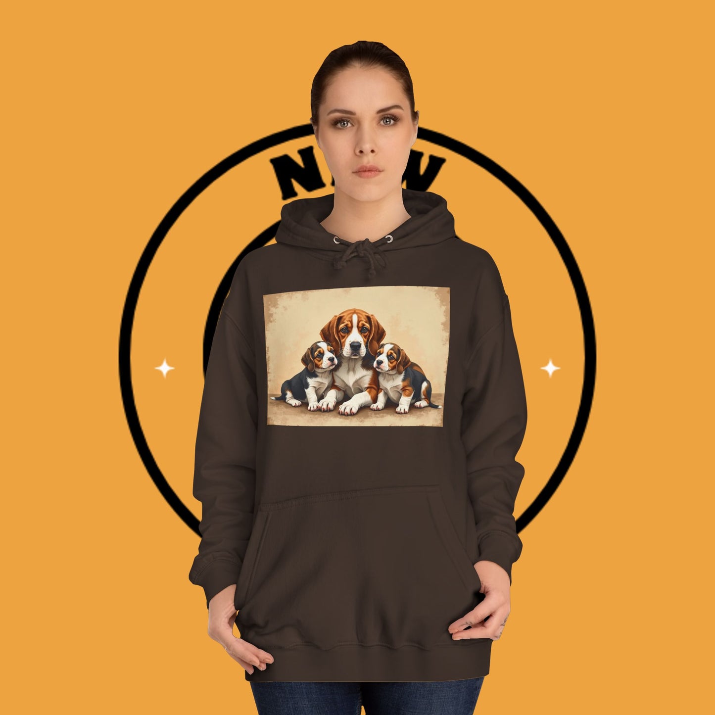 π¨βπ©βπ§βπ¦ Beagle Family Portrait Hoodie - Love Multiplied by Three! πΎ - Unisex Hoodie