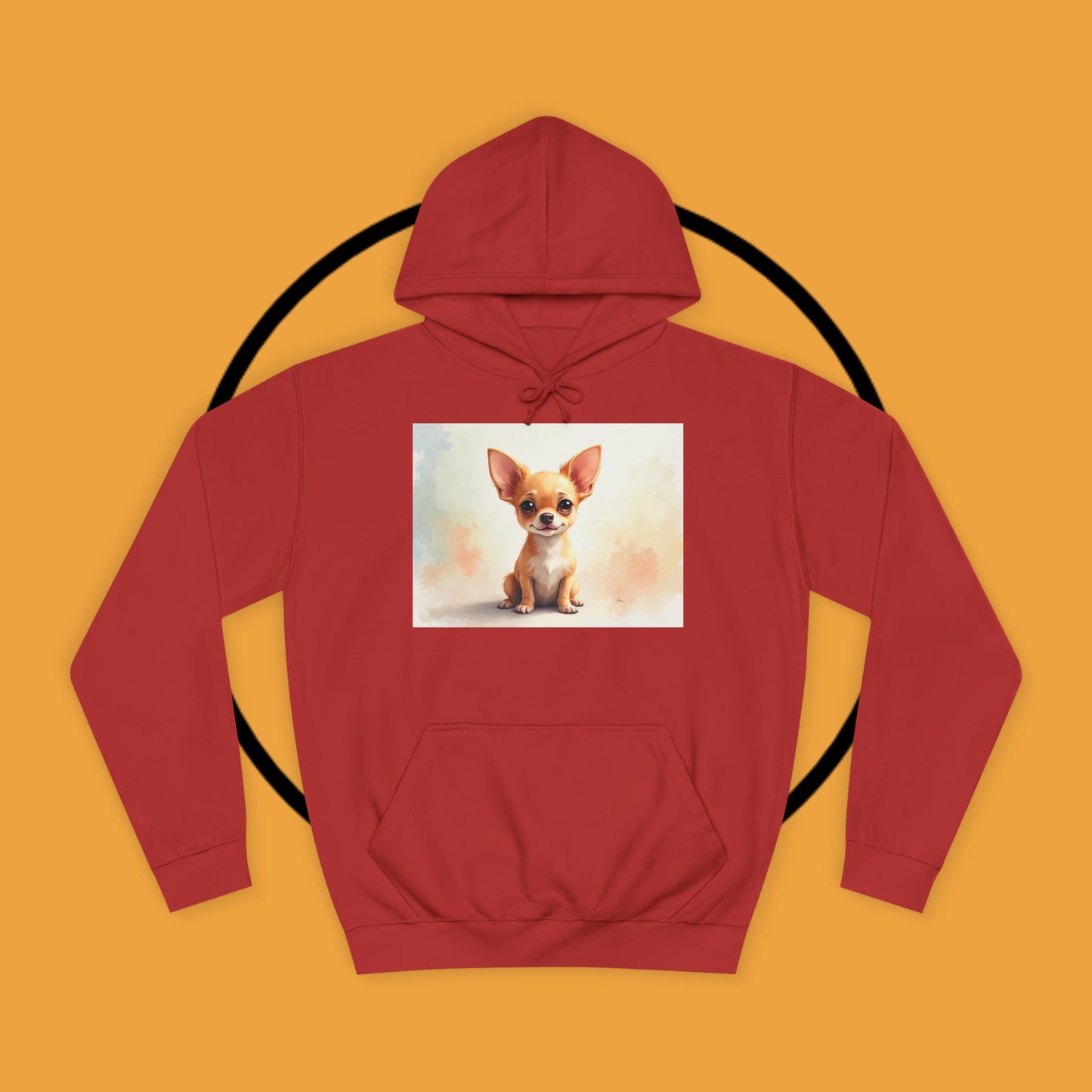 Watercolor Chihuahua Puppy Hoodie - Artistic Dog Portrait Sweatshirt