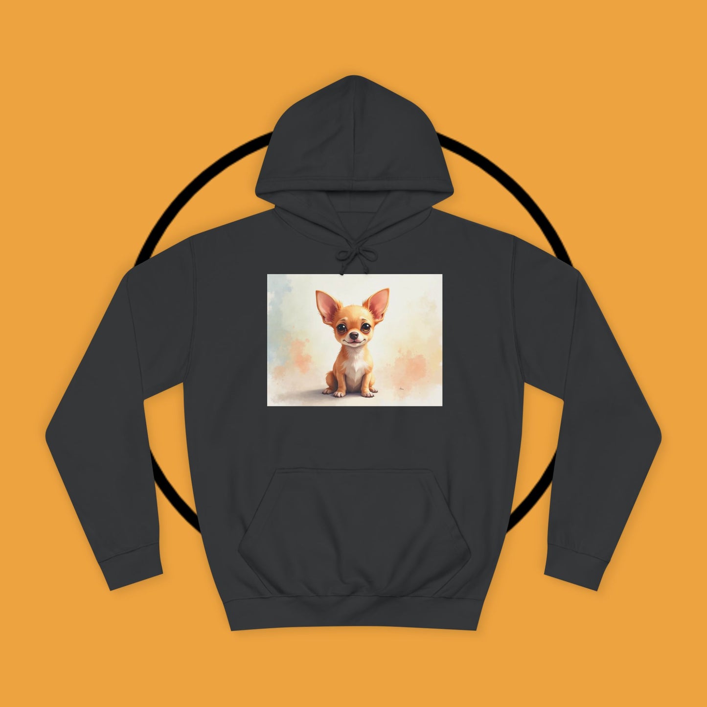Watercolor Chihuahua Puppy Hoodie - Artistic Dog Portrait Sweatshirt