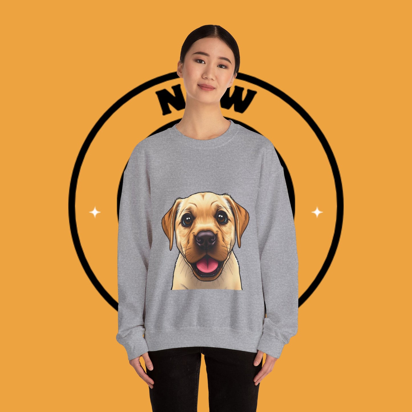 Labrador Puppy Crewneck Sweatshirt - Cartoon Dog Digital Art