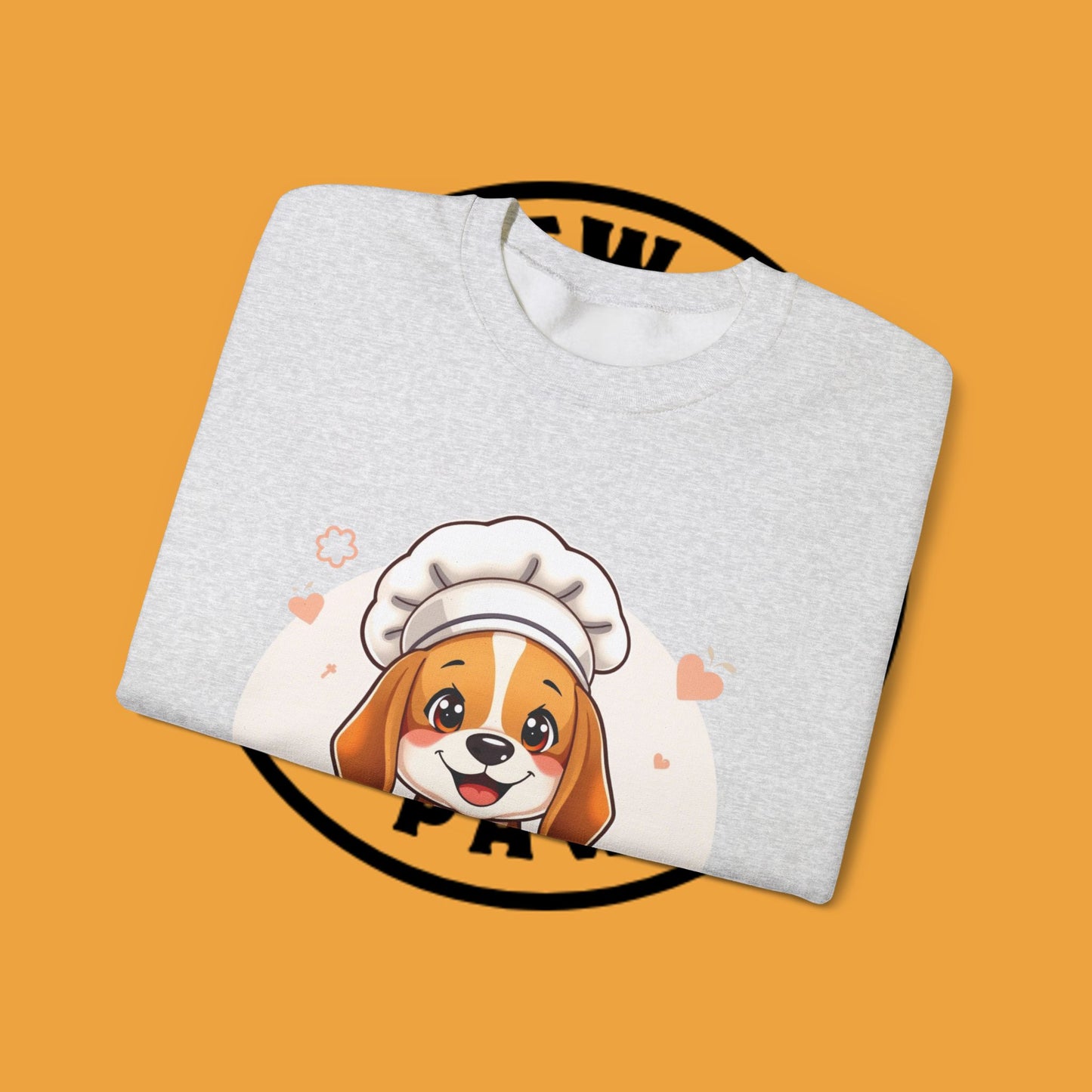 Chef Dog Crewneck Sweatshirt - Kawaii Beagle Design with Chef Hat