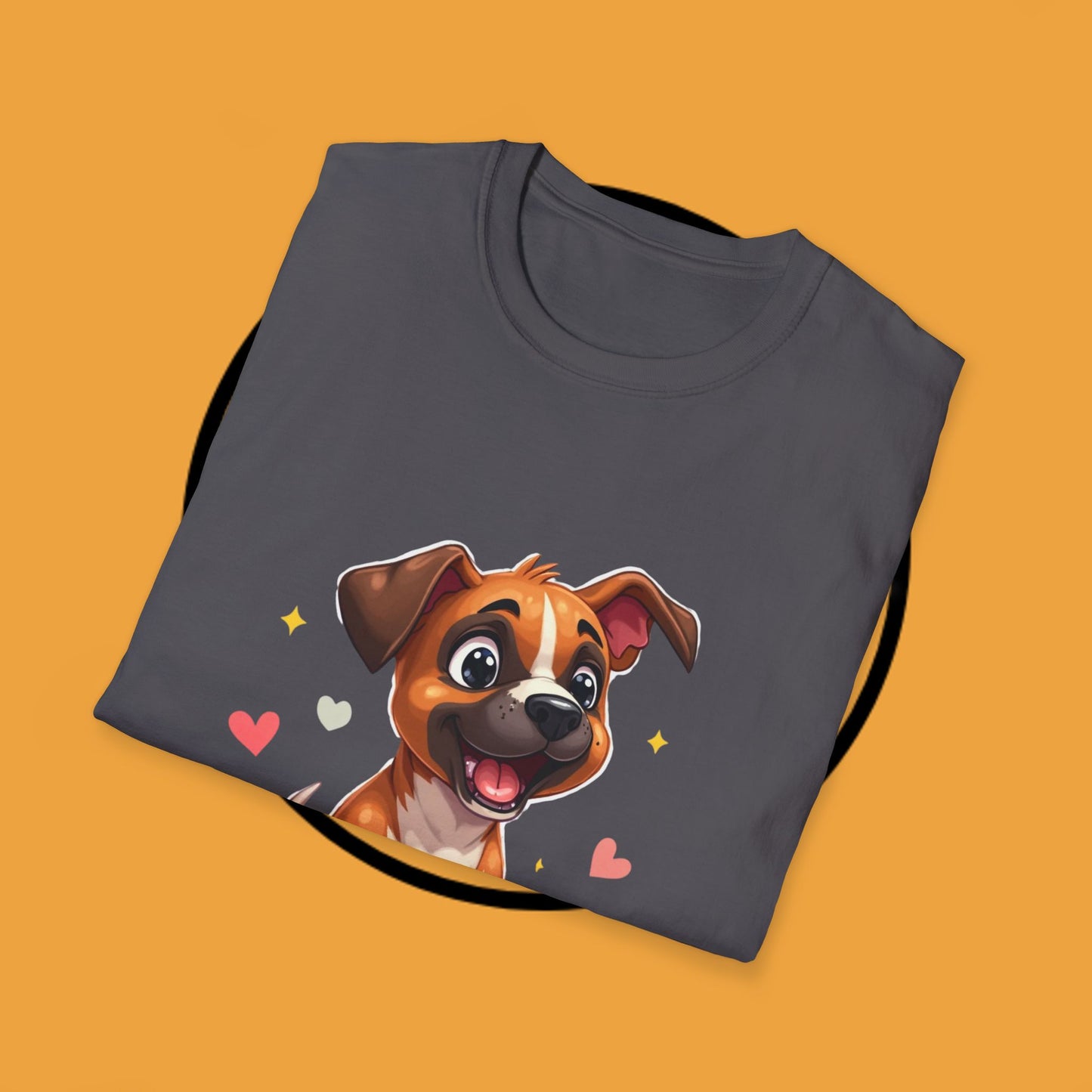 Cute Boxer Puppy Love T-Shirt - Happy Dog Heart Design Tee for Dog Lovers