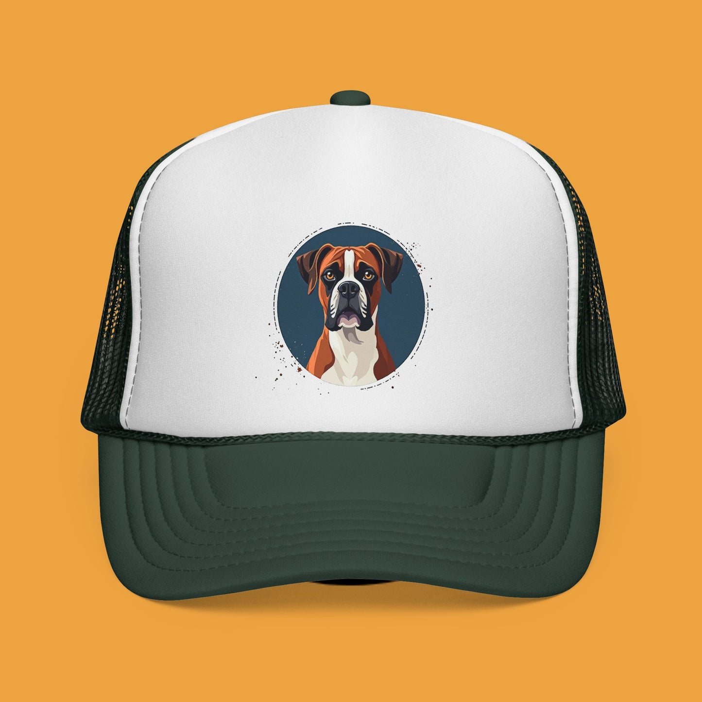 Premium Boxer Dog Trucker Hat - Artistic Pet Portrait Cap
