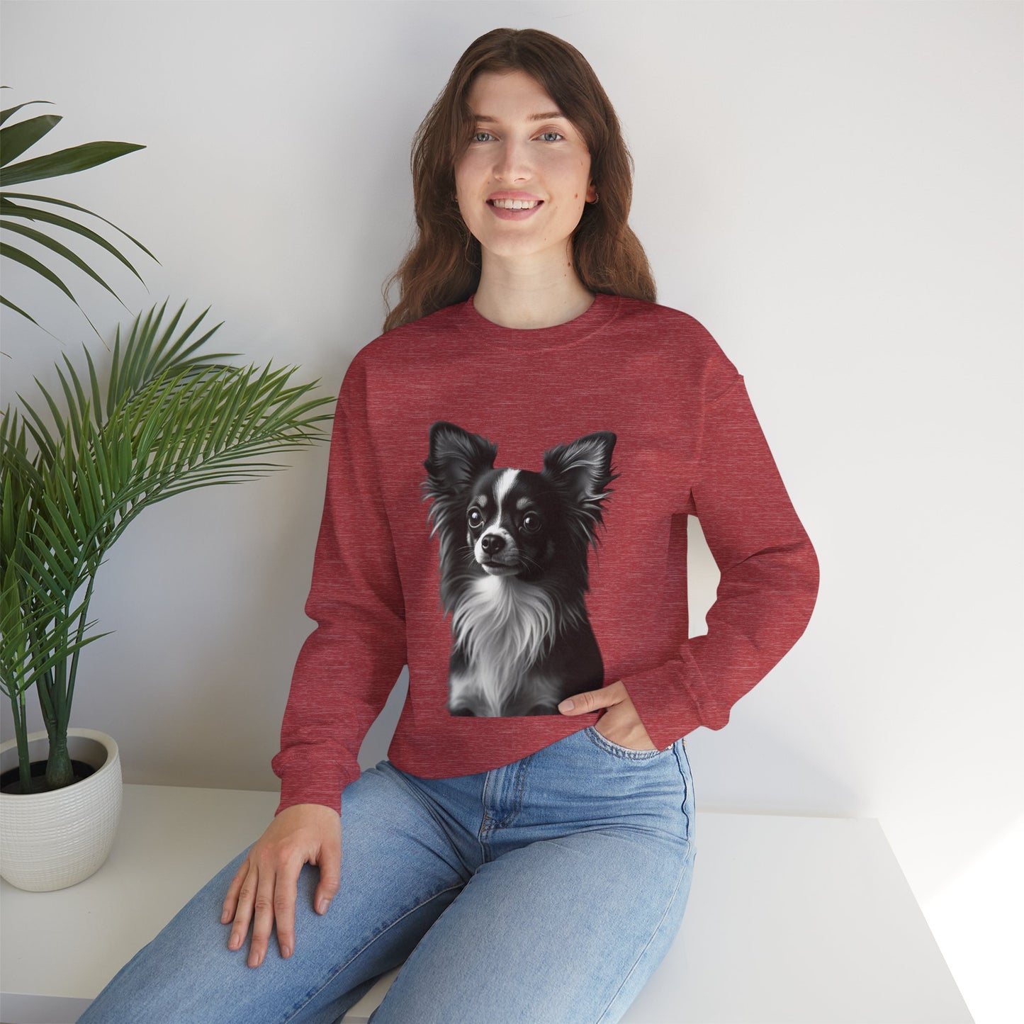 Vintage Chihuahua Portrait Sweatshirt | Black White Dog Photography | Classic Pet Art Design