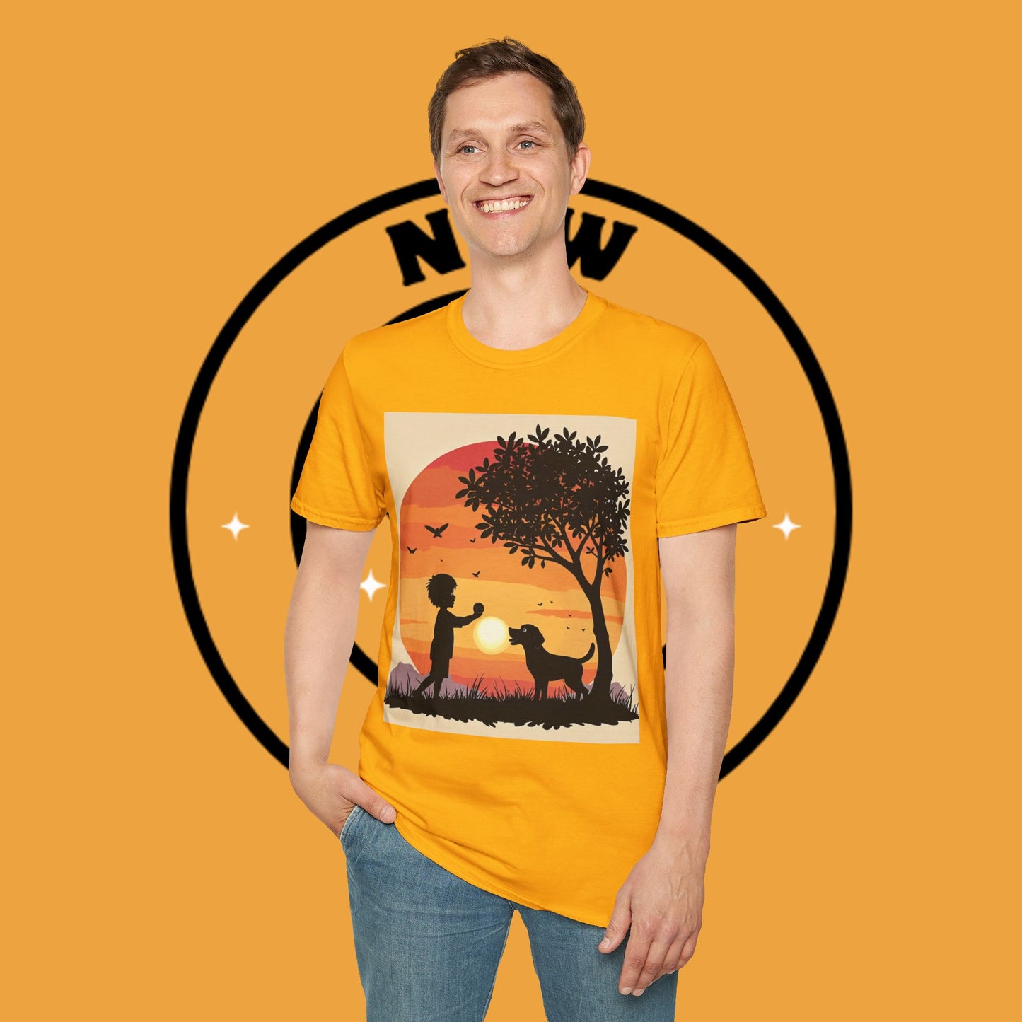 Playing with paws - Dog - Unisex T-Shirt Design - Sunset Playmates π
| Heartwarming Silhouette T-Shirt for Dog Lovers"