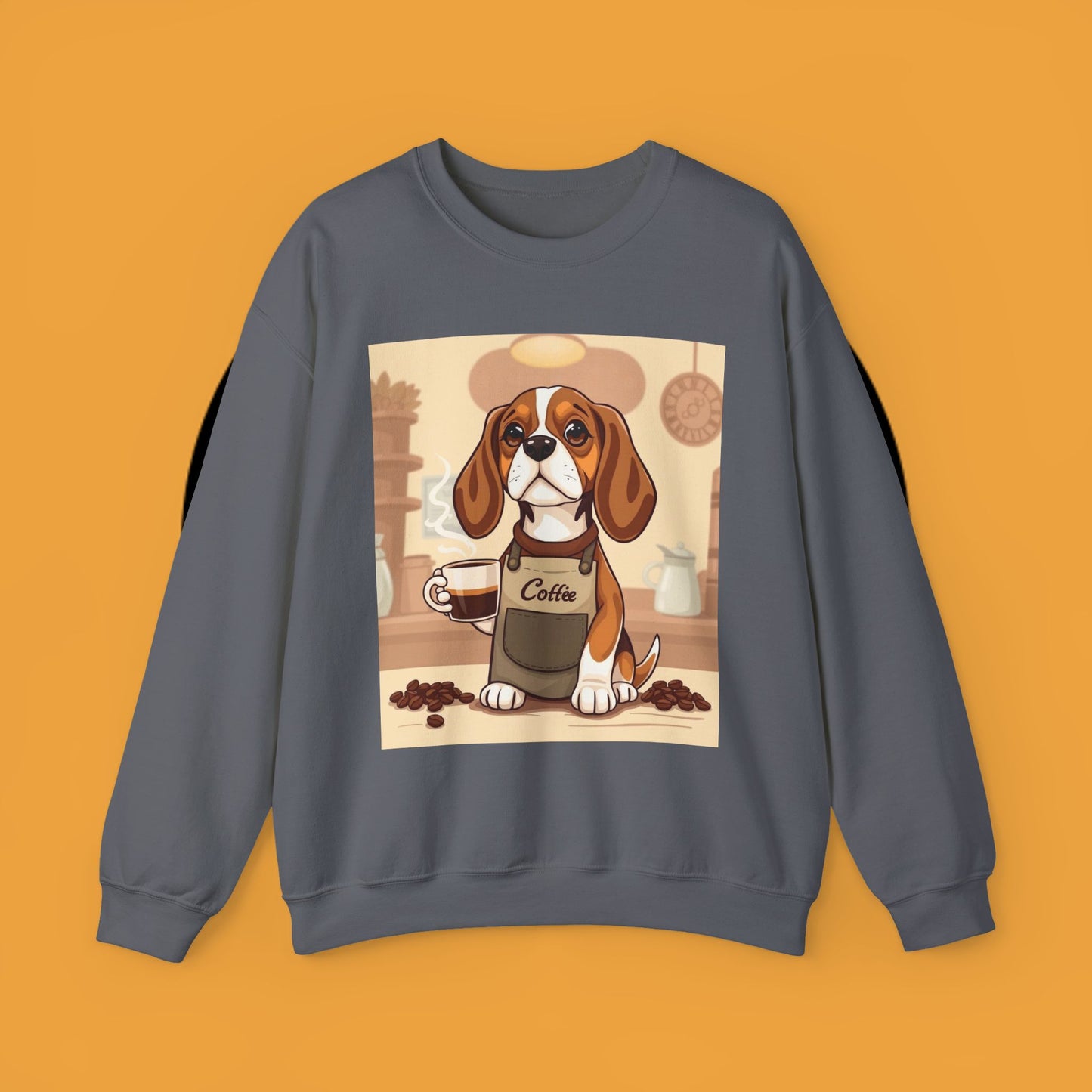 Dog Lover Crewneck Sweatshirt - Beagle Barista ☕ BARISTA BEAGLE SWEATSHIRT - BREW-TIFUL MORNINGS START HERE! ☕