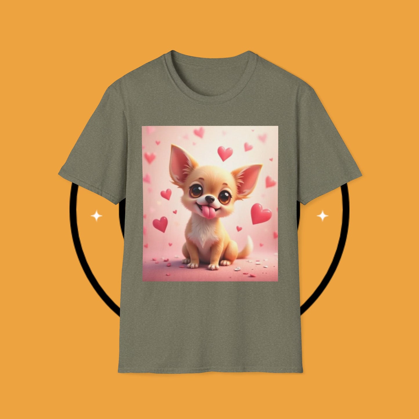 Cute Chihuahua Puppy Love Heart T-Shirt - Funny Dog Lover Gift Tee | Kawaii Pet Apparel