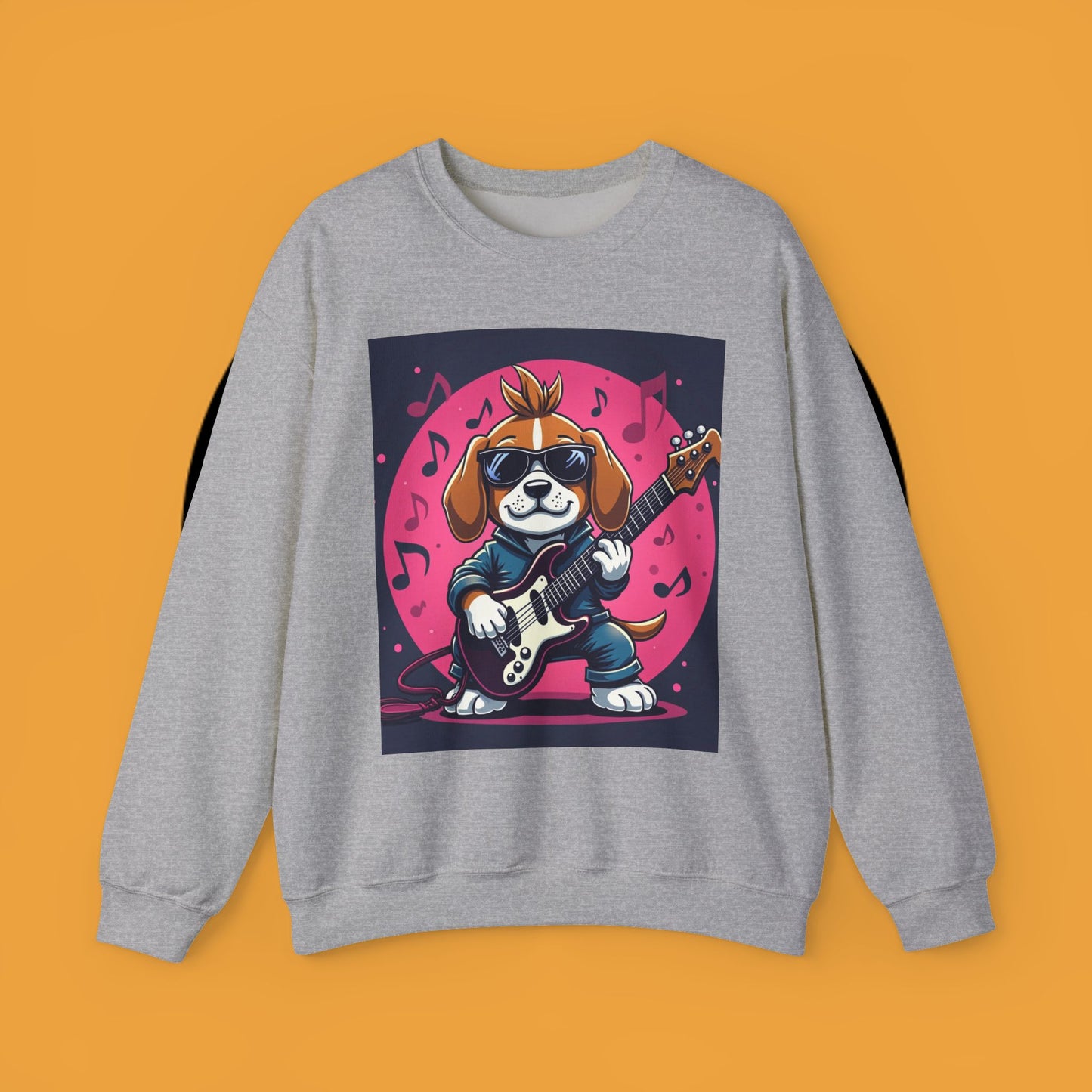 Dog Lover Crewneck Sweatshirt - Beagle Rockstar ๐ธ ROCK STAR BEAGLE SWEATSHIRT - UNLEASH YOUR INNER ROCKSTAR! ๐ธ