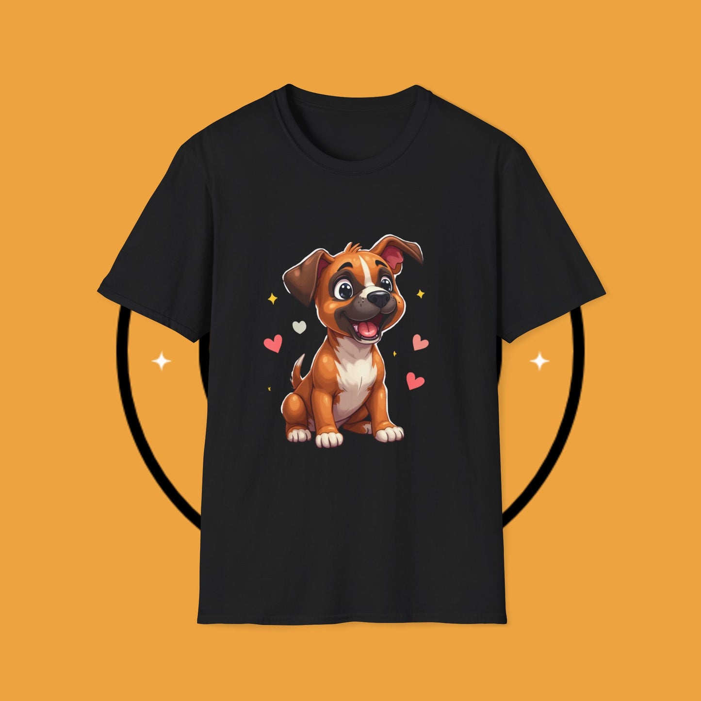 Cute Boxer Puppy Love T-Shirt - Happy Dog Heart Design Tee for Dog Lovers