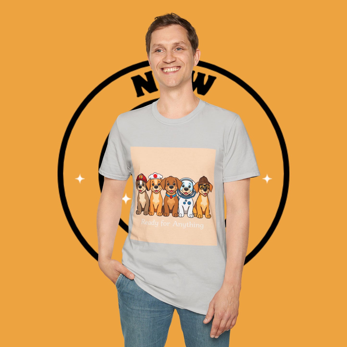 Puppy Professionals ๐พ | Ready for Anything T-Shirt for Career - Curious Canine Lovers - Unisex T-Shirt Design