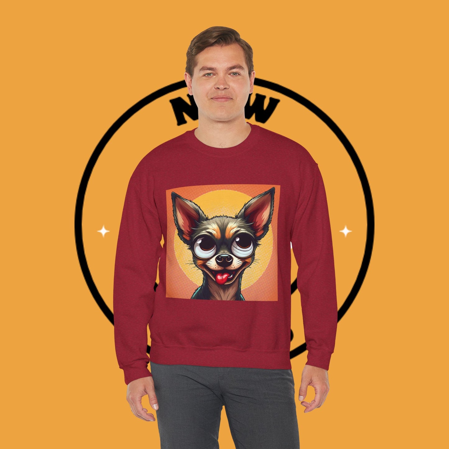 Cute Chihuahua Crewneck Sweatshirt - Funny Dog Lover Gift | Adorable Pet Portrait Pullover