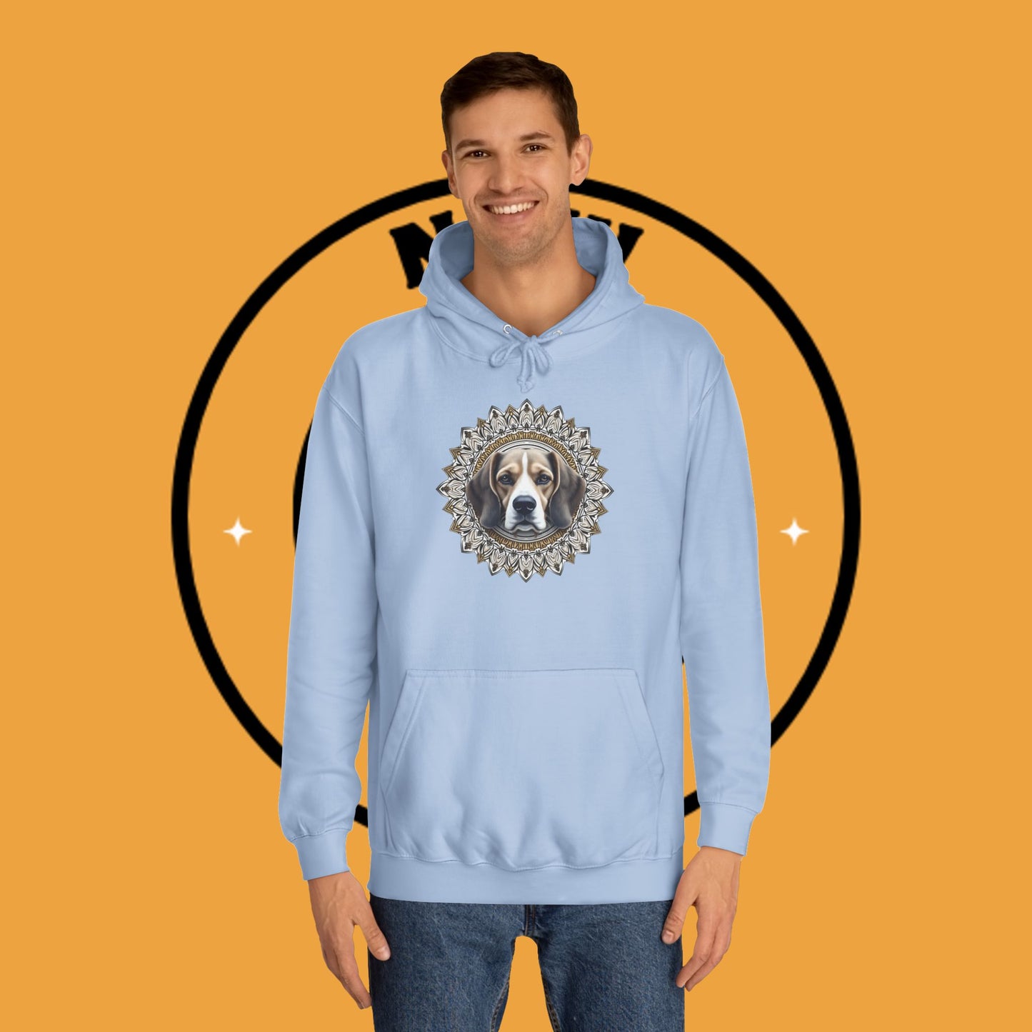 🕉️ Sacred Beagle Mandala Hoodie - Where Spirituality Meets Canine Love! ✨Royal Beagle Mandala Hoodie 🐾✨- Unisex Hoodie