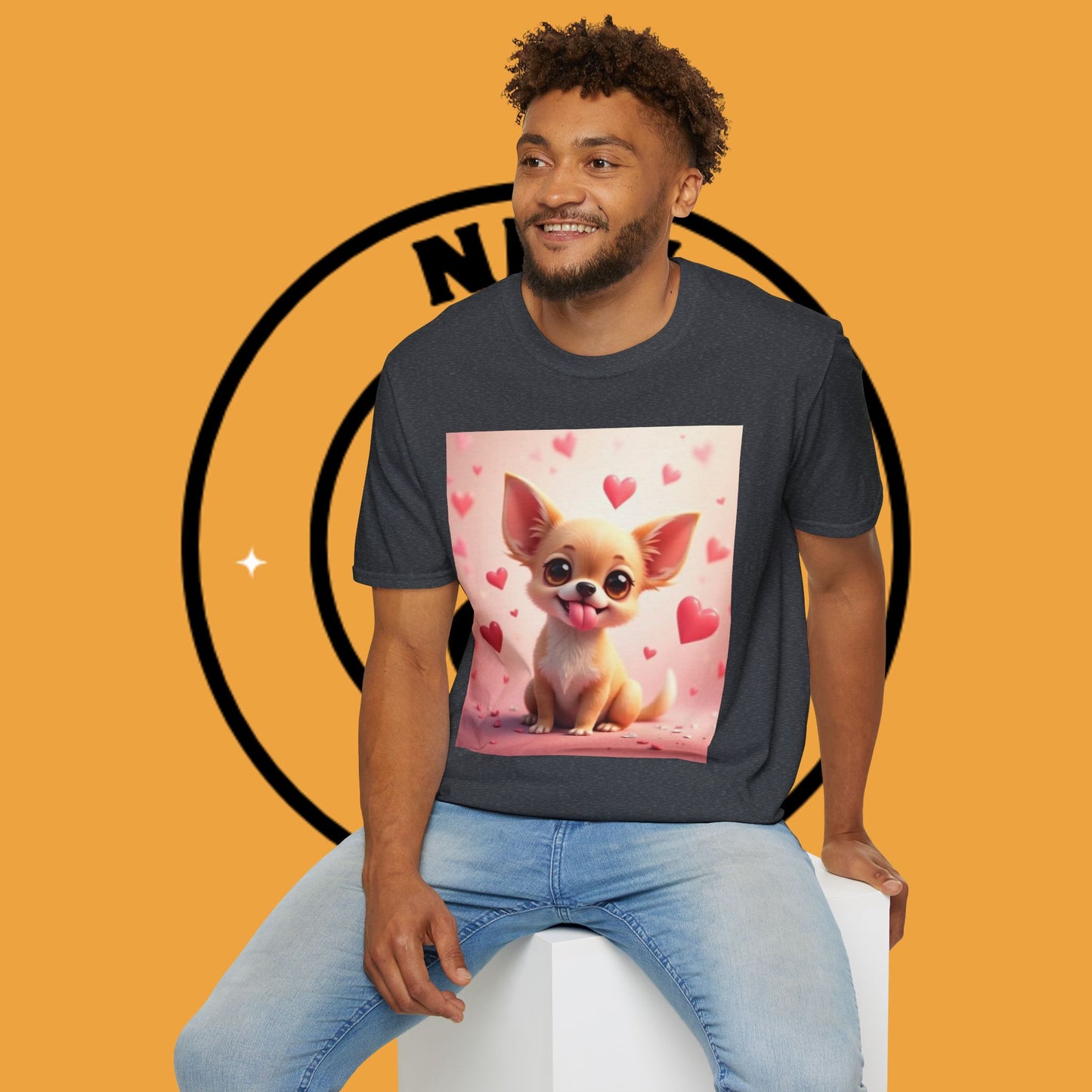 Cute Chihuahua Puppy Love Heart T-Shirt - Funny Dog Lover Gift Tee | Kawaii Pet Apparel