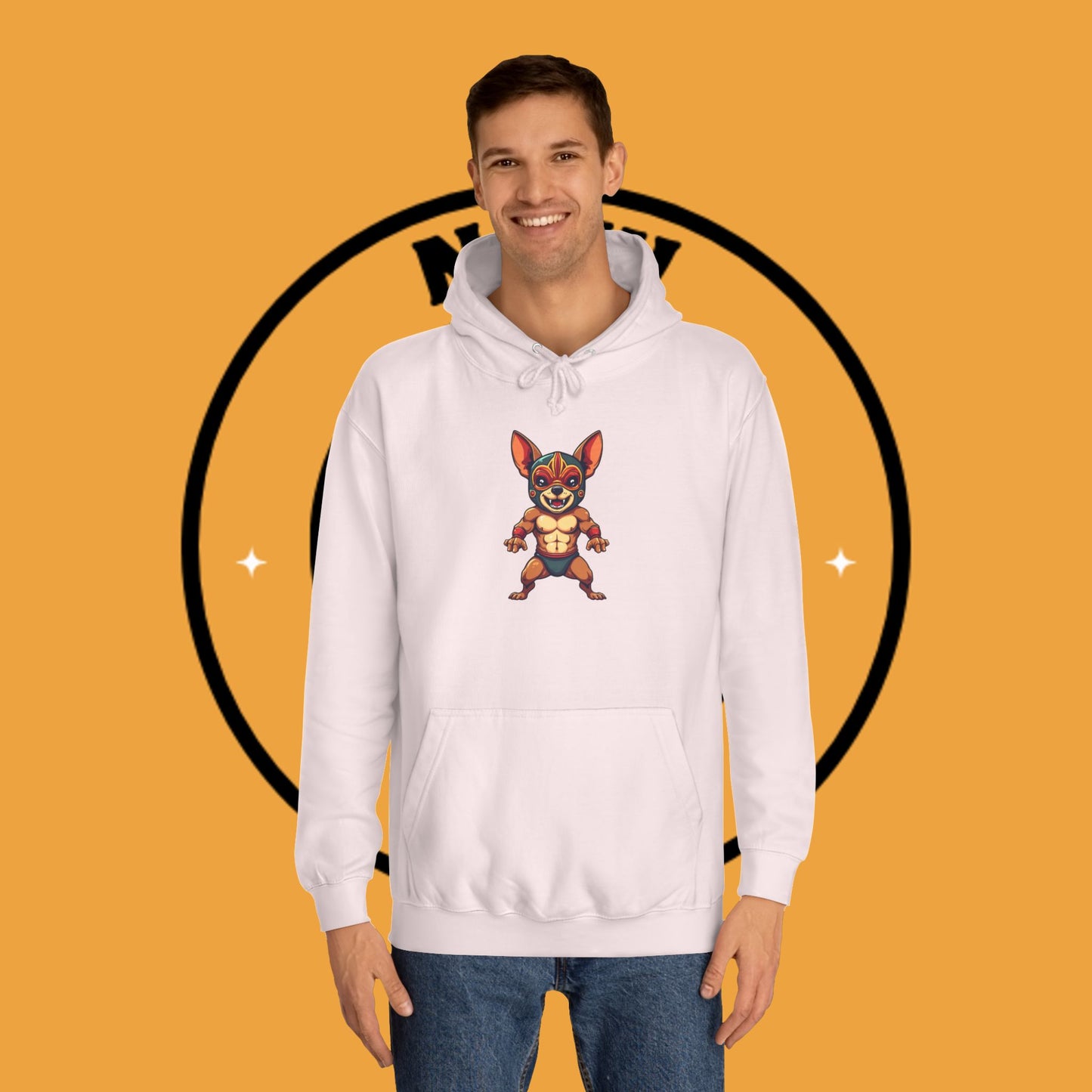 "Luchador Chihuahua Wrestling Hoodie | Mexican Lucha Libre Dog Mask | Wrestler Pet Art | Funny Fighting Dog Gift"