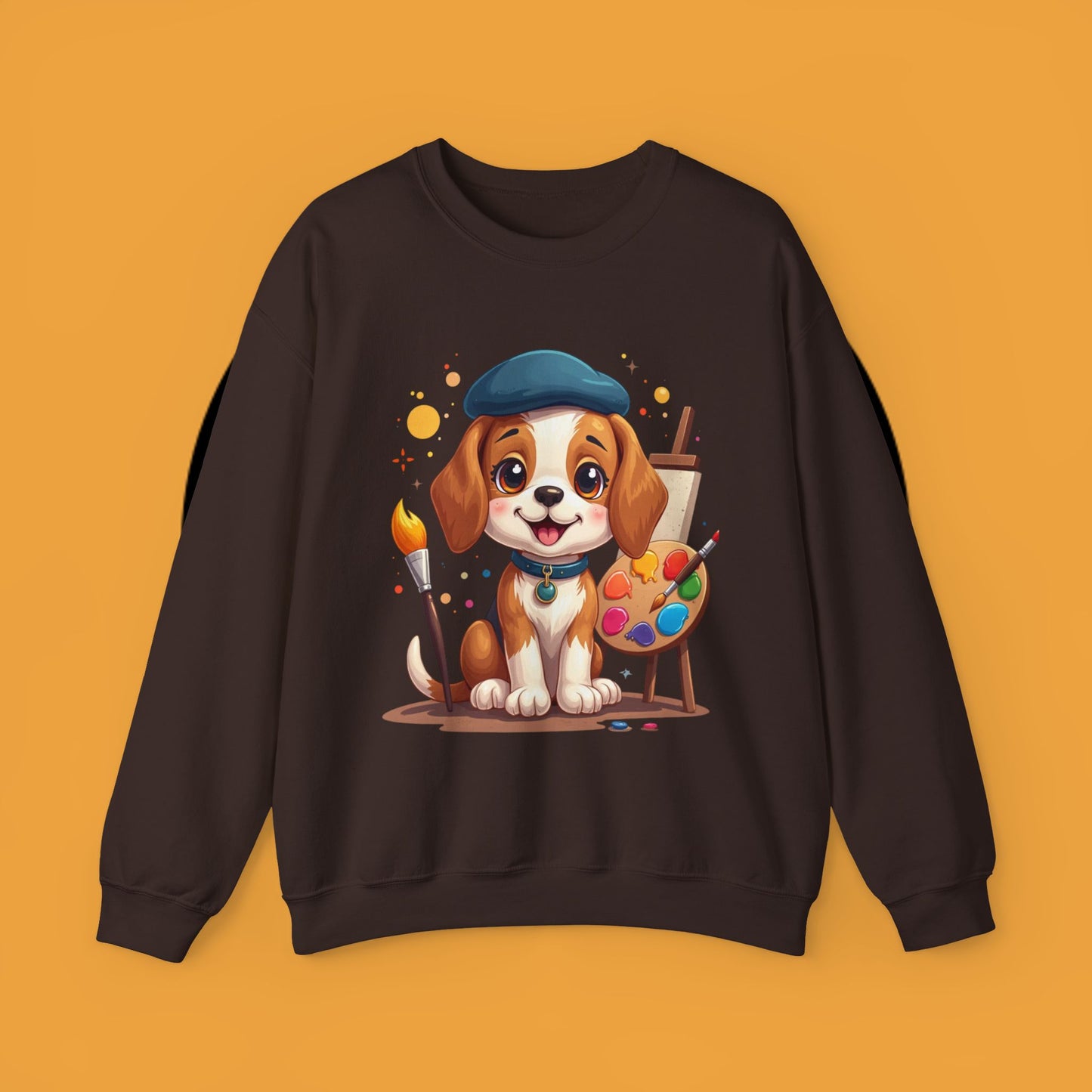 Dog Lover Crewneck Sweatshirt - Beagle Artista π¨ ARTIST BEAGLE SWEATSHIRT - UNLEASH YOUR CREATIVITY! π¨