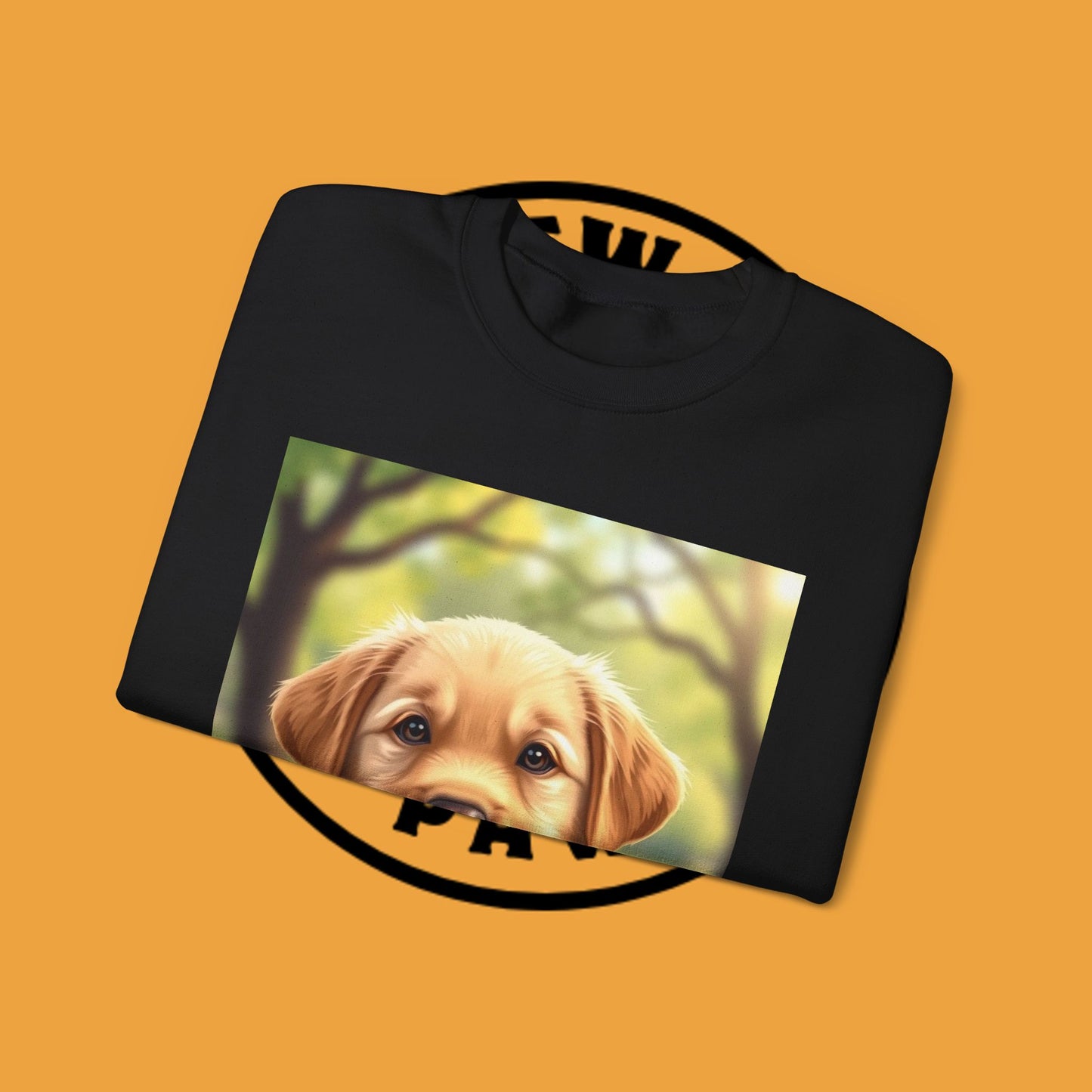 Crewneck Sweatshirt - Adorable Puppy Smiling in the Park - Sweet and Happy Golden Retriever