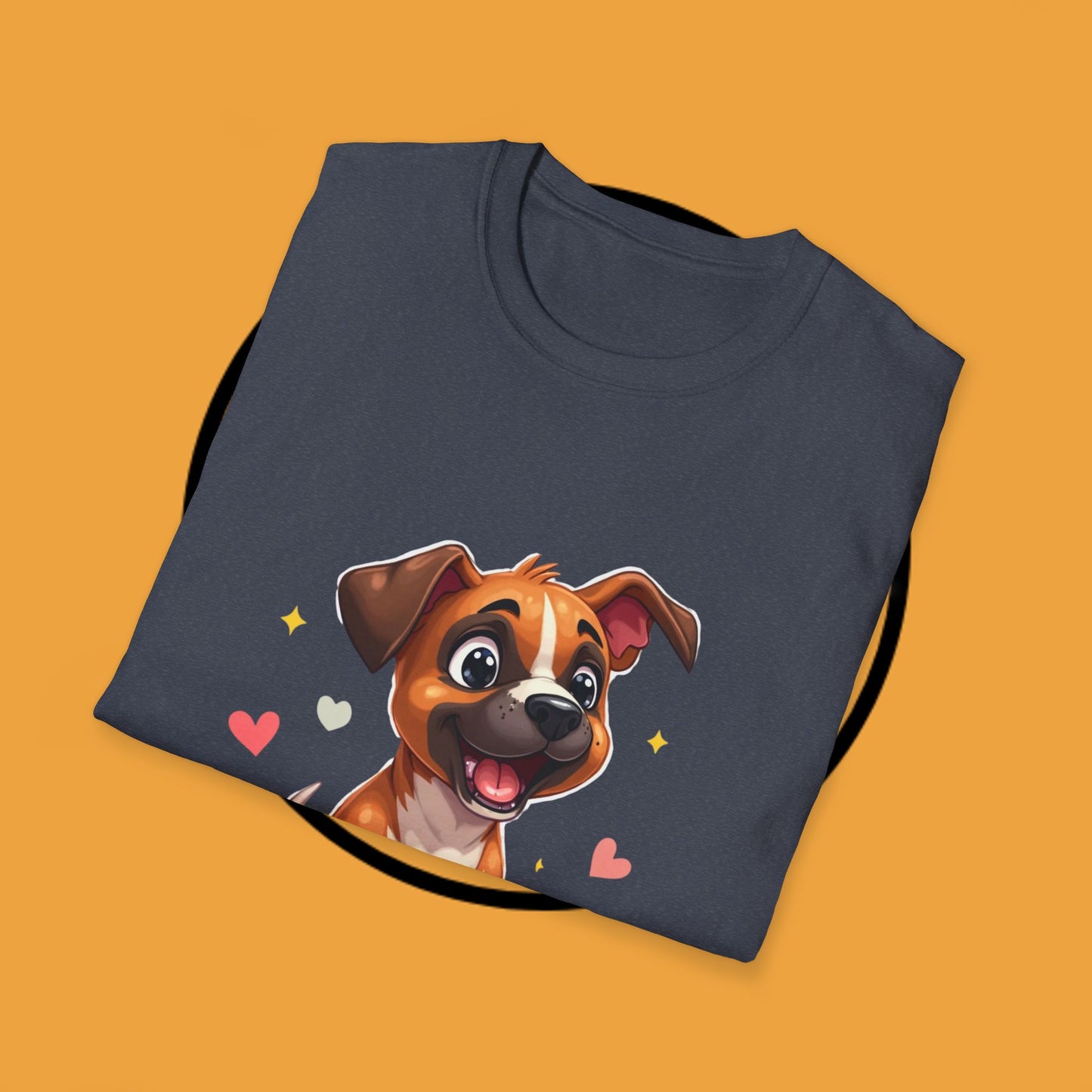 Cute Boxer Puppy Love T-Shirt - Happy Dog Heart Design Tee for Dog Lovers