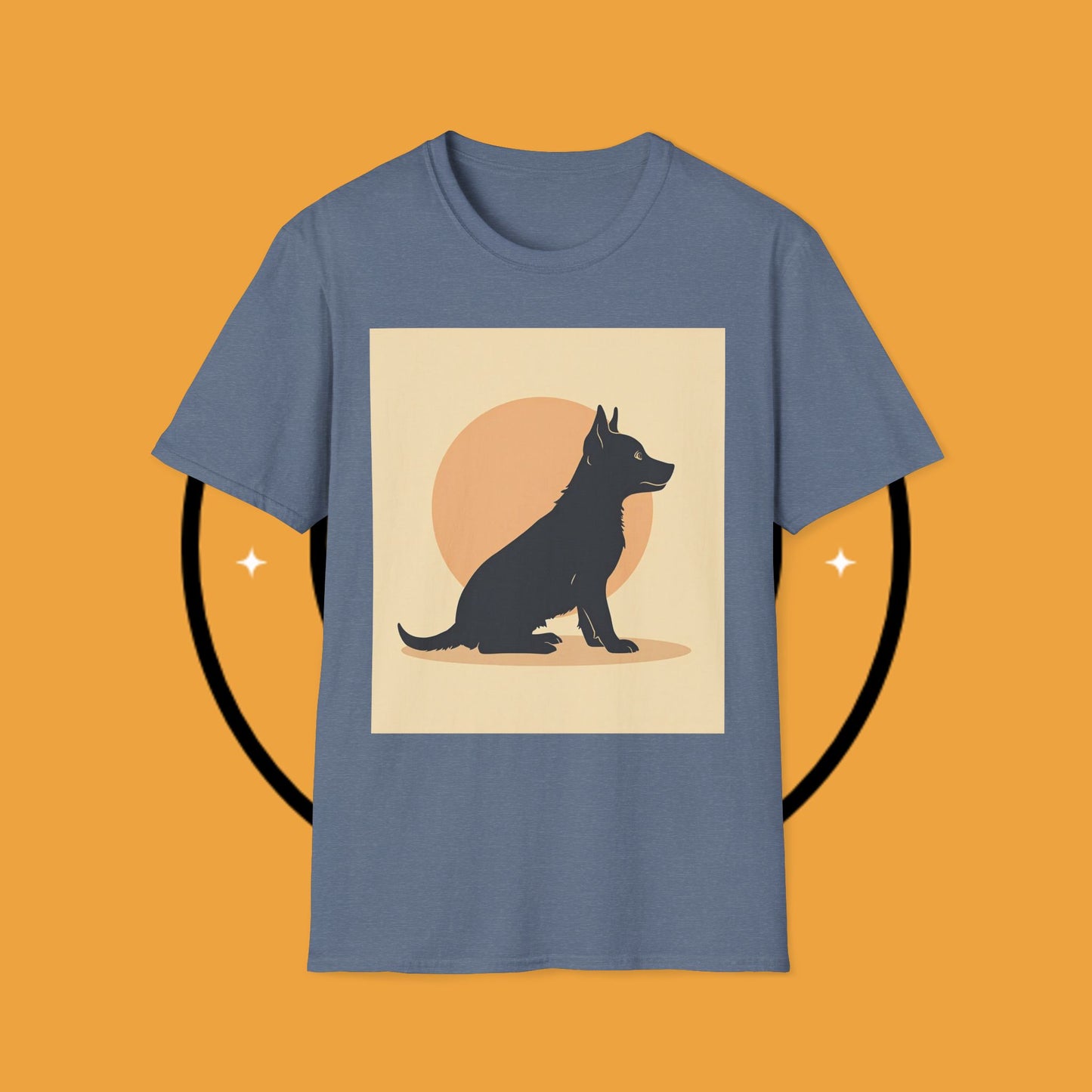 Border Collie Silhouette T-Shirt - Minimalist Sunset Design | Dog Lover Graphic Tee